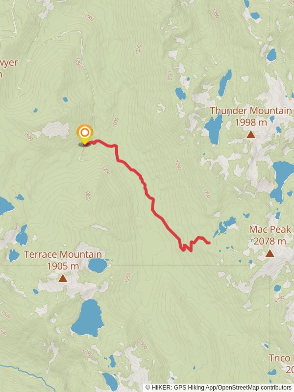 Deception Lakes via Deception Creek Trail mobile static map