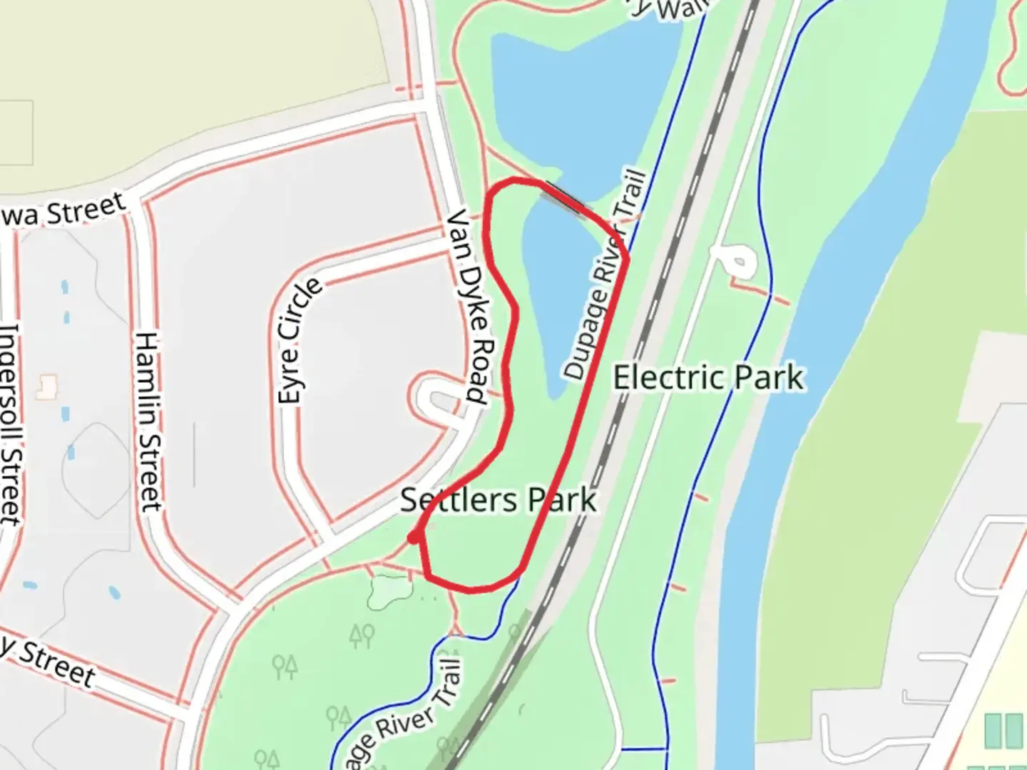 An image depicting the trail Settlers Park Loop and its surrounding area.