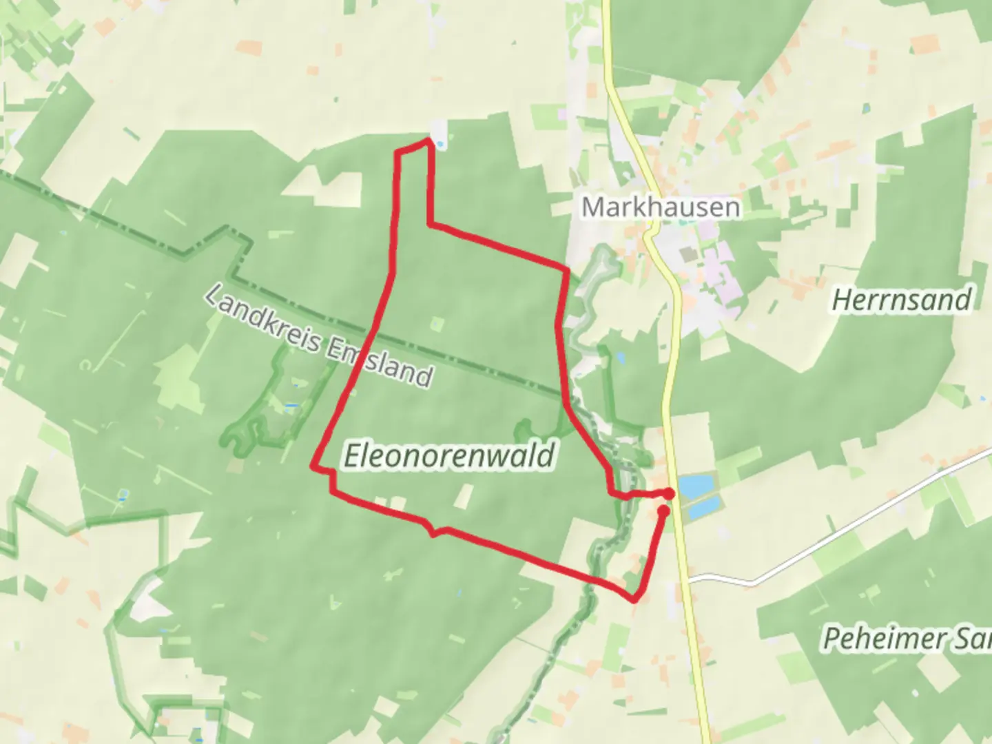 An image depicting the trail Geestweg Loop and its surrounding area.