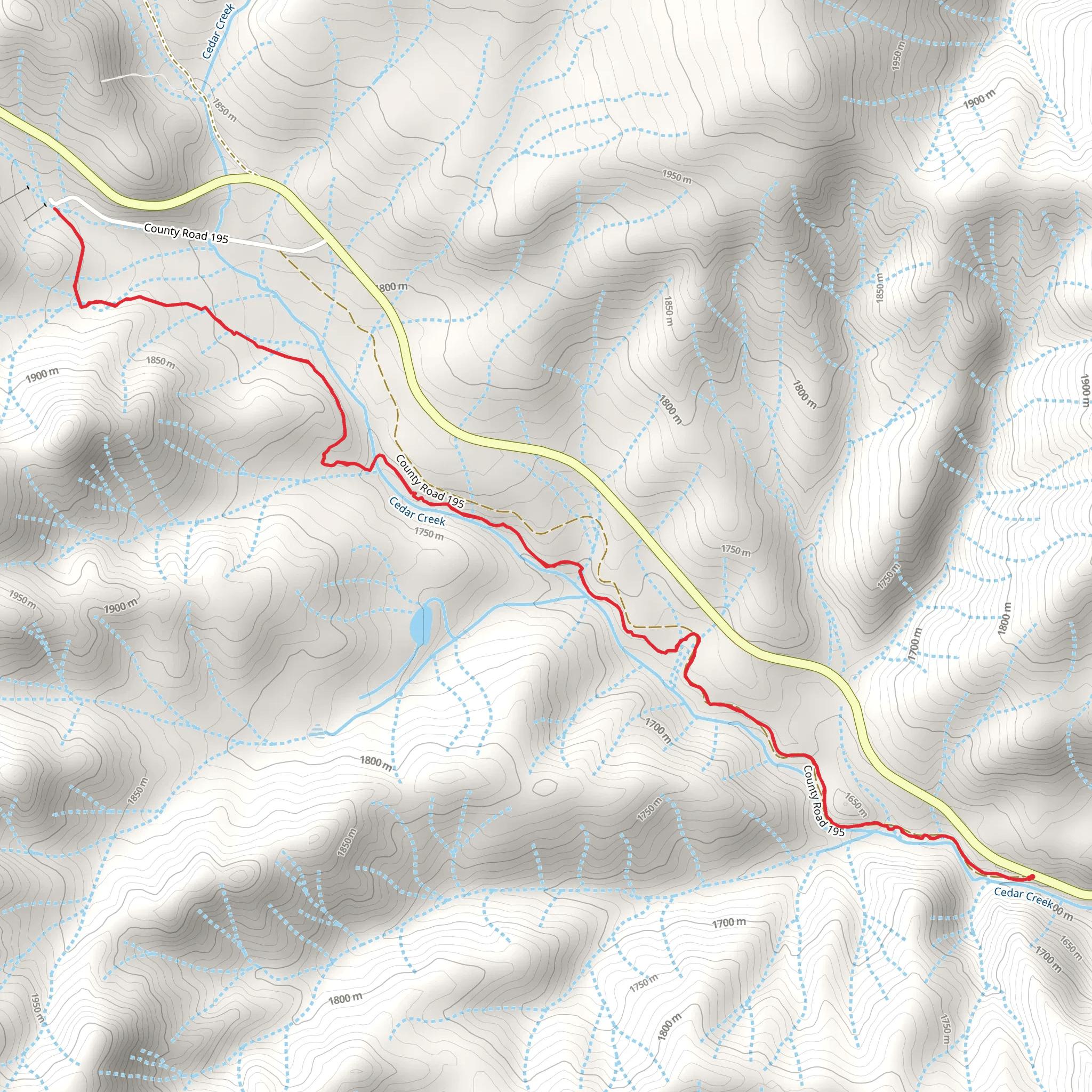 Cedar Creek Trail mobile static map