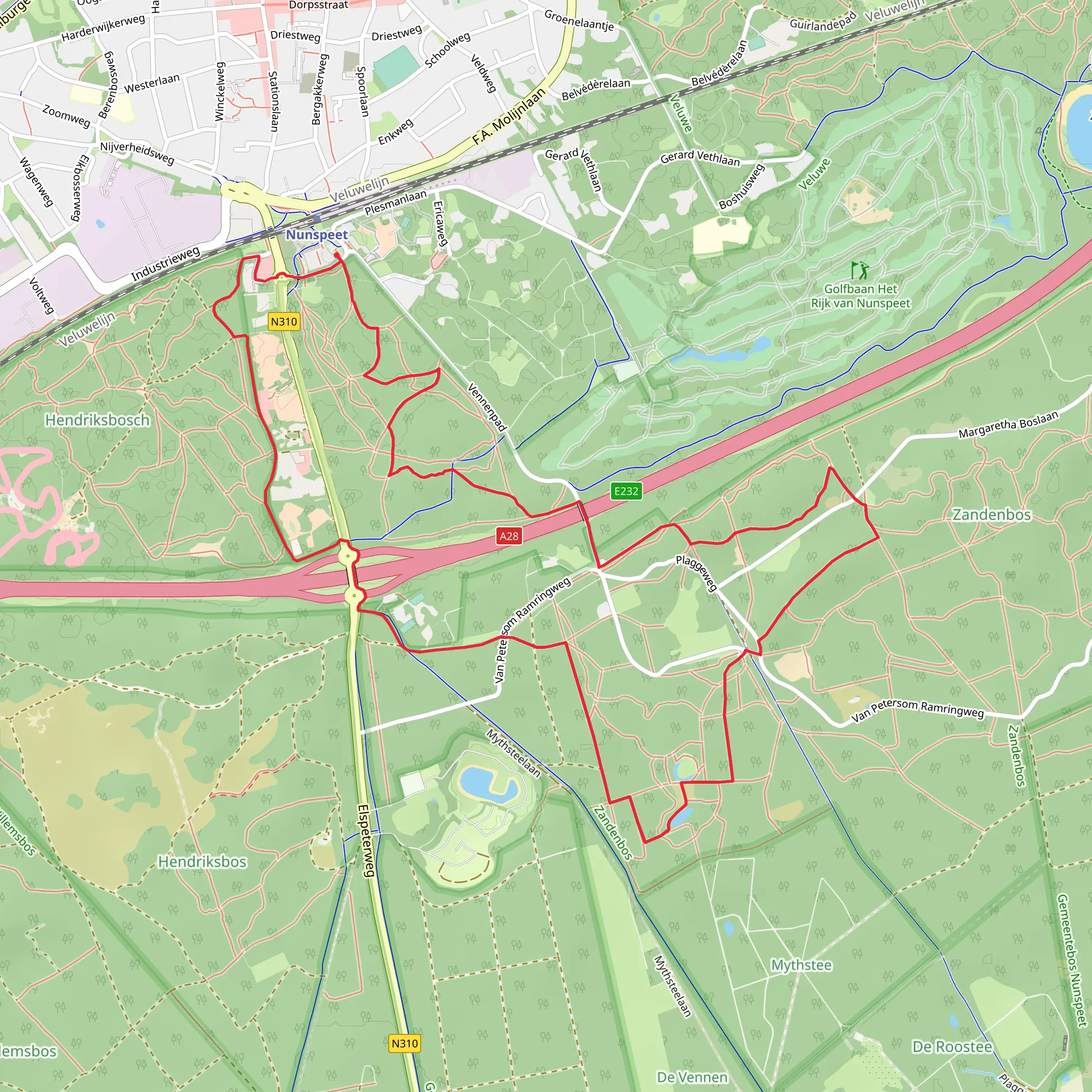 Zandenbos Loop mobile static map