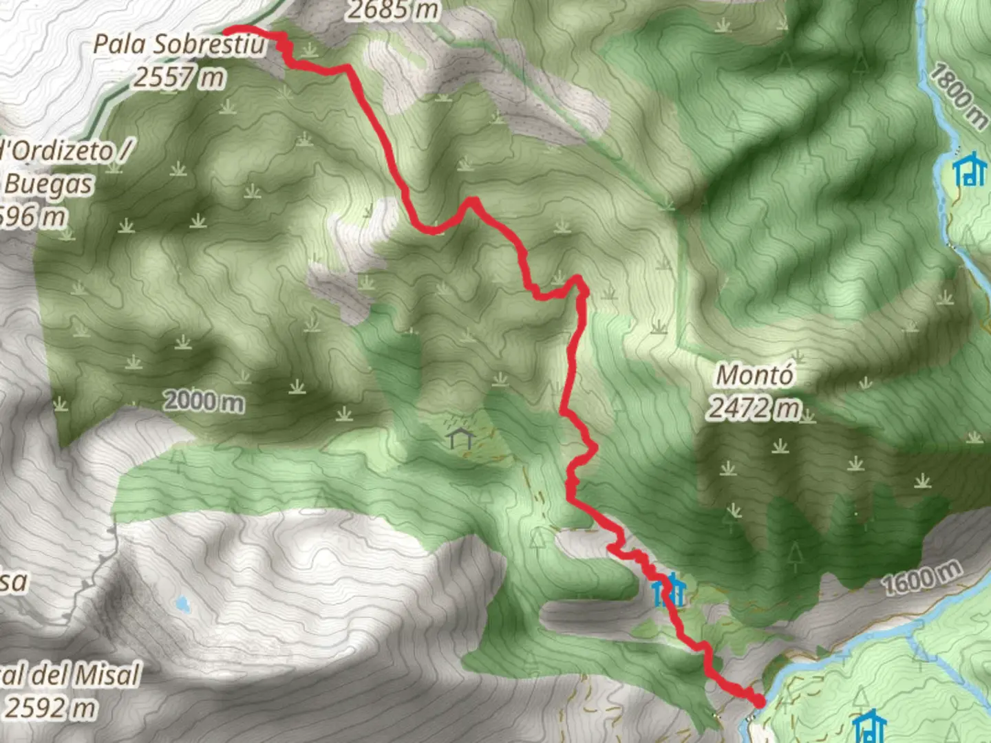 An image depicting the trail Ascent to the Port of Plan PR HU 188 and its surrounding area.