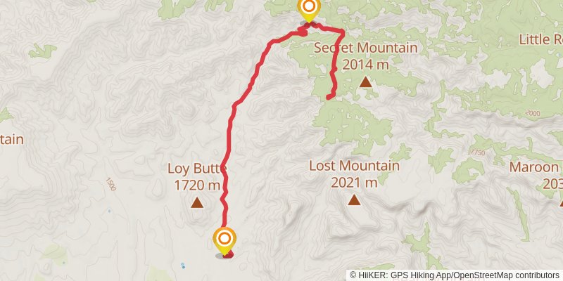 Loy Canyon Trail stage 2 Map