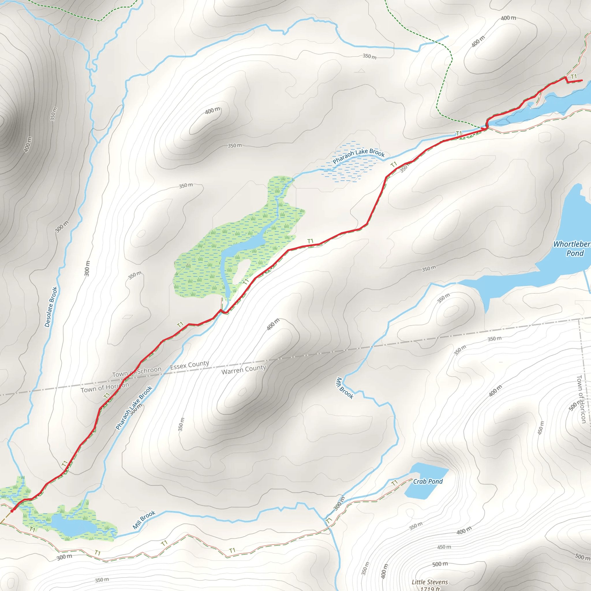 Pharoah Lake Trail via Pharaoh Lake Brook mobile static map