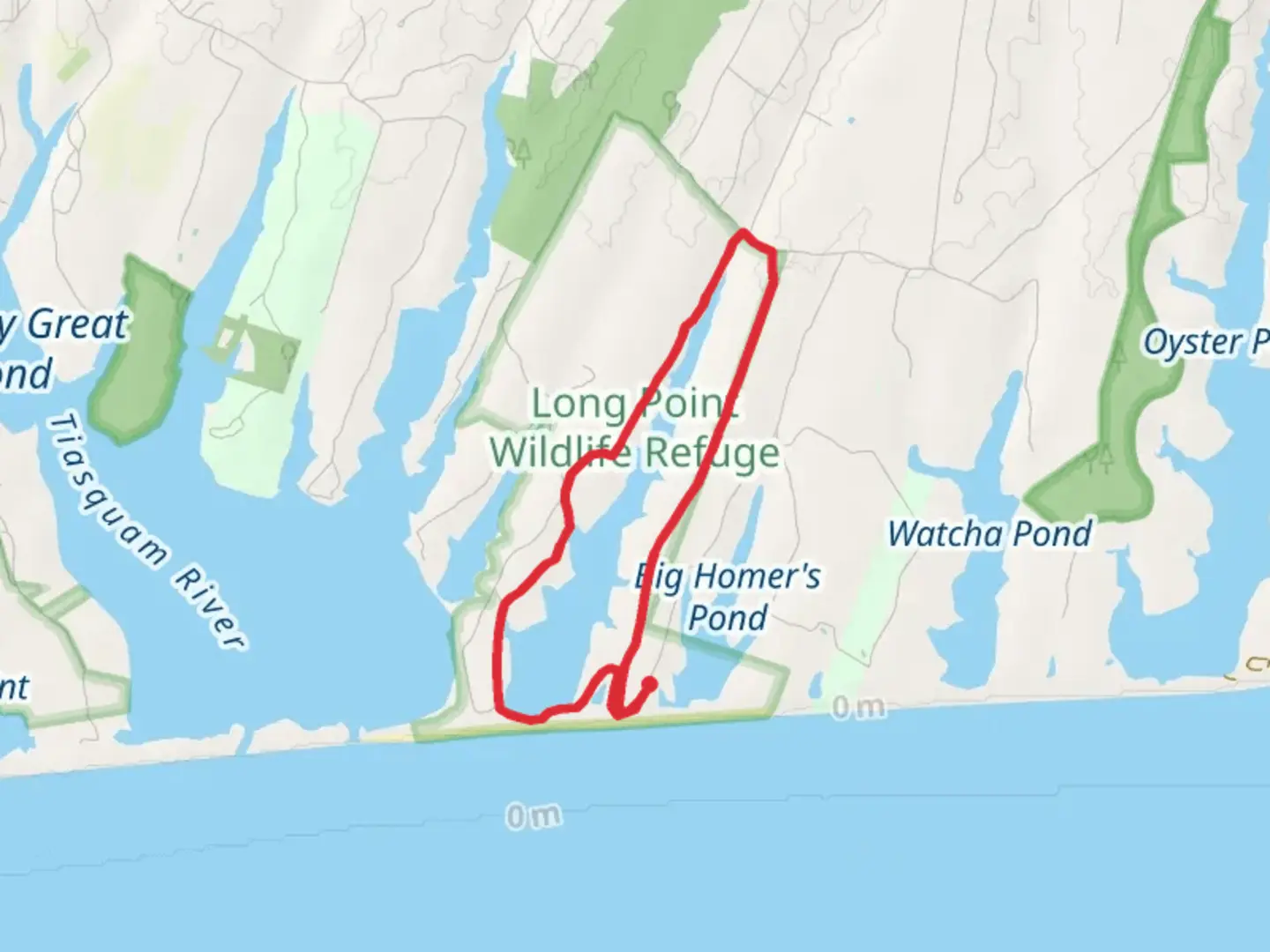 An image depicting the trail Long Cove Pond Loop and its surrounding area.
