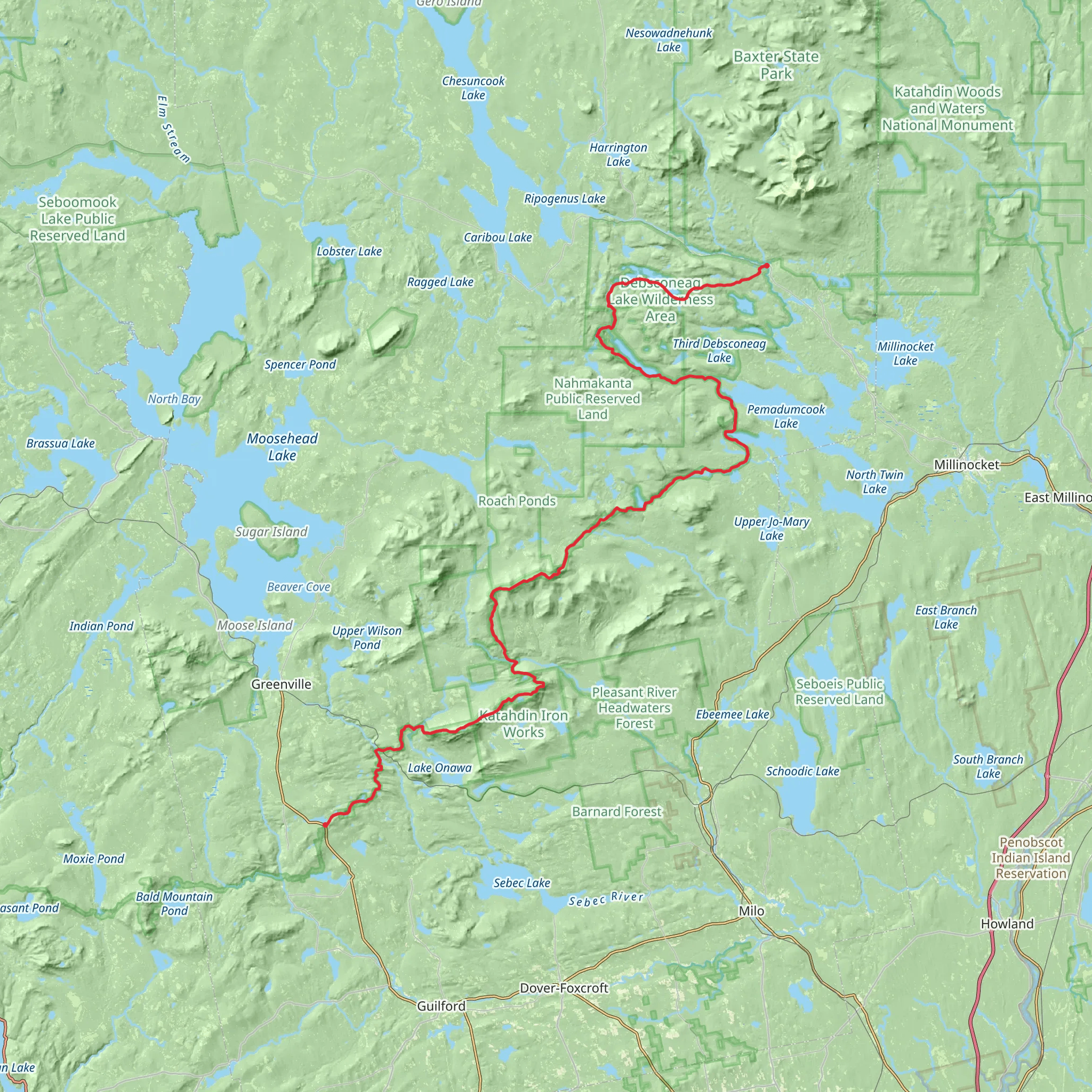Appalachian Trail Section Hike - 100 Mile Wilderness Trail mobile static map