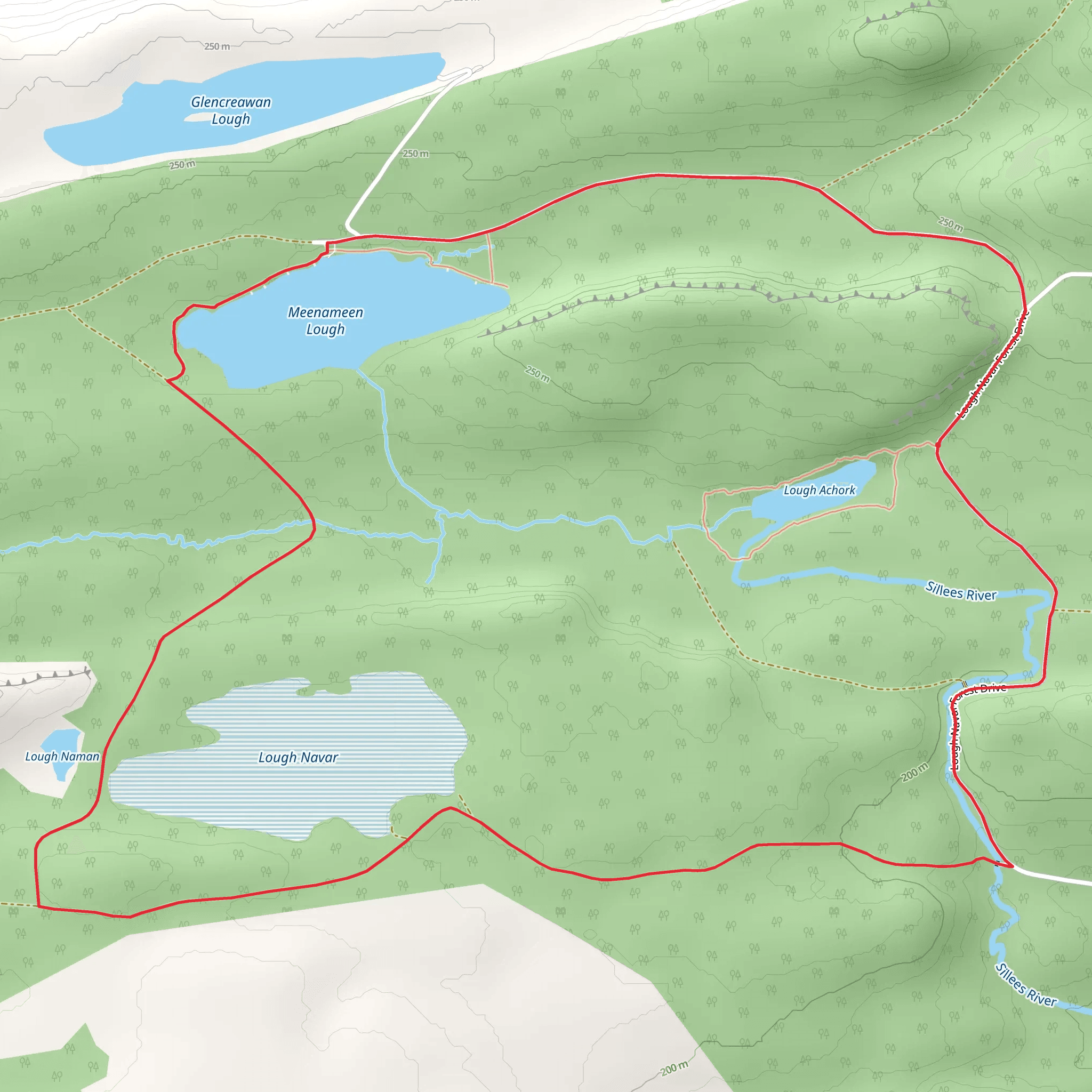 Lough Navar Forest – Lough Navar Lakes Walk mobile static map