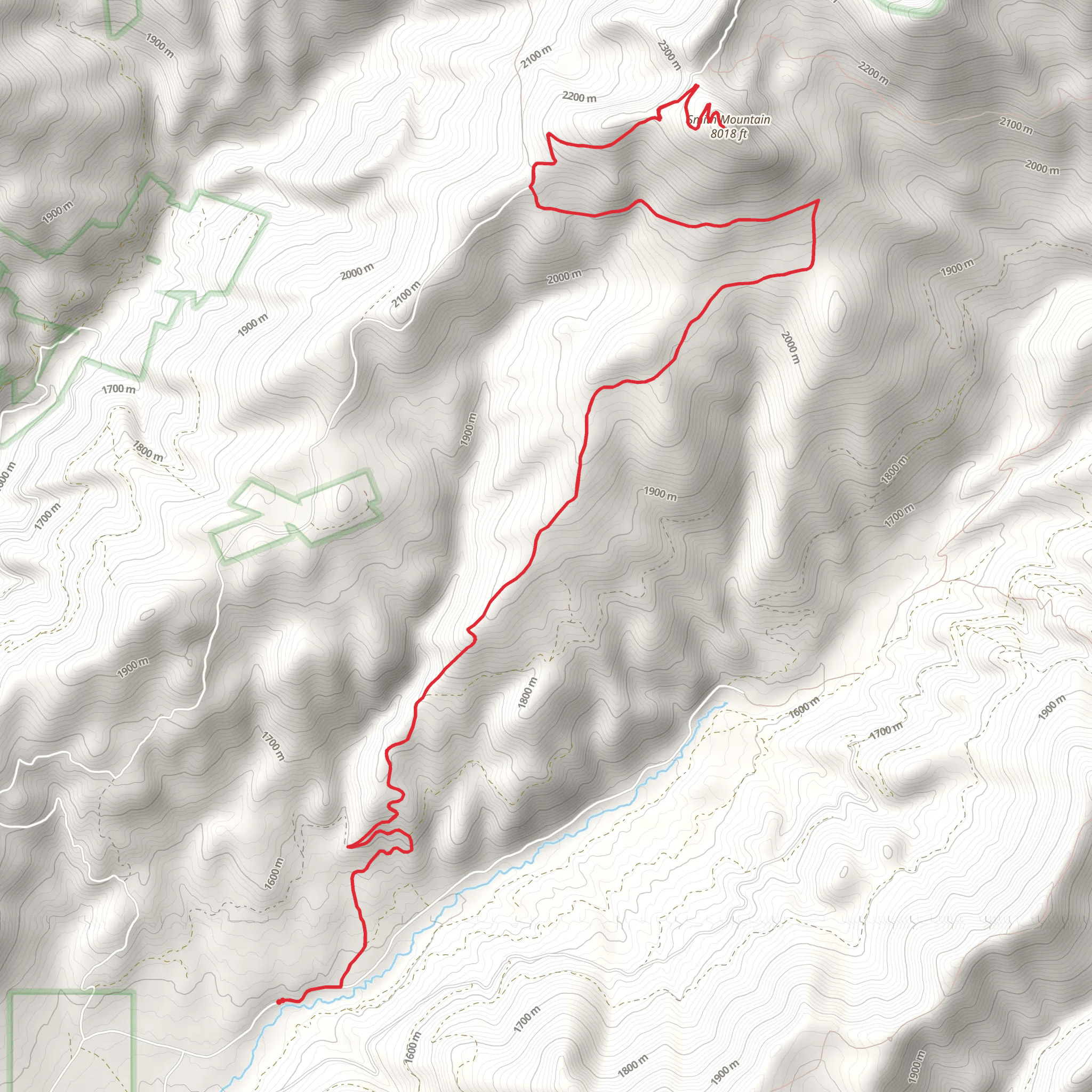 Smith Mountain via Little Bear Creek Trail mobile static map
