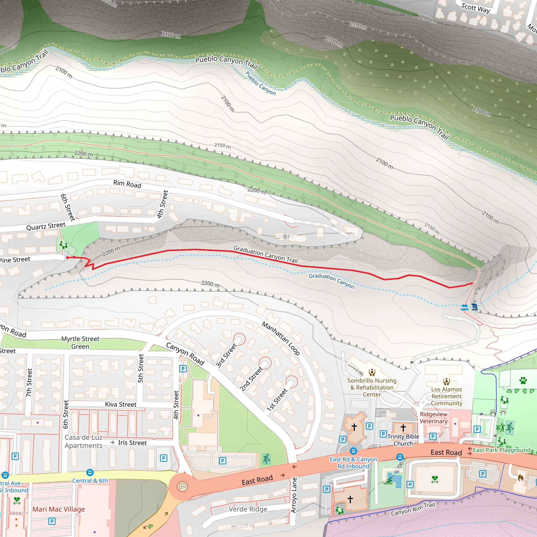 Graduation Canyon Trail mobile static map