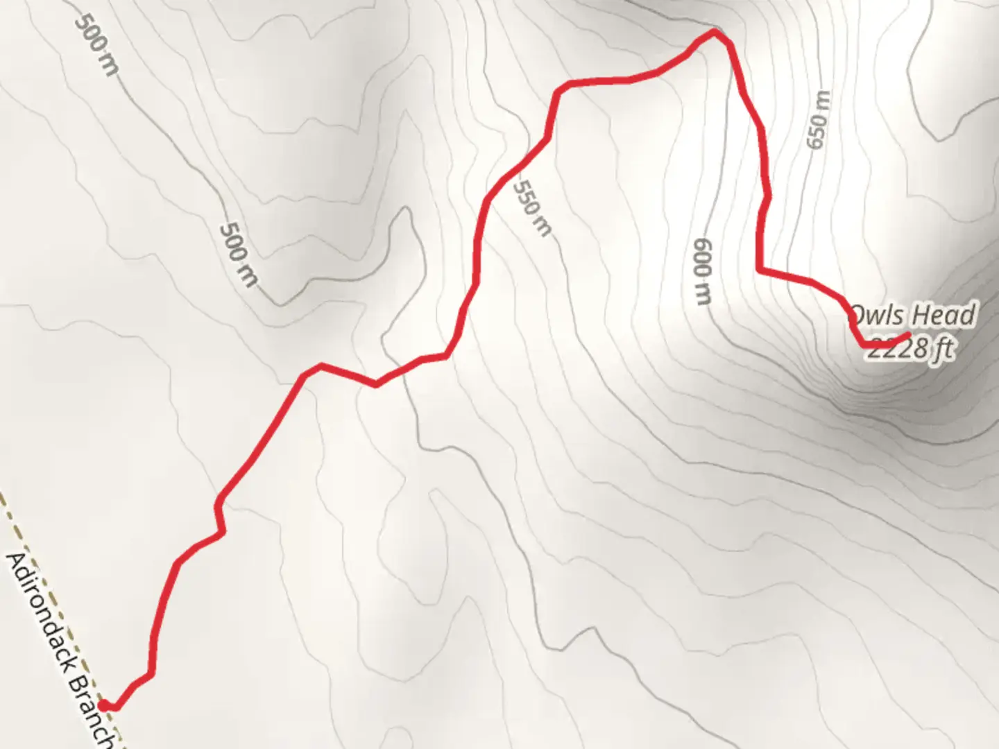An image depicting the trail Owls Head Trail and its surrounding area.