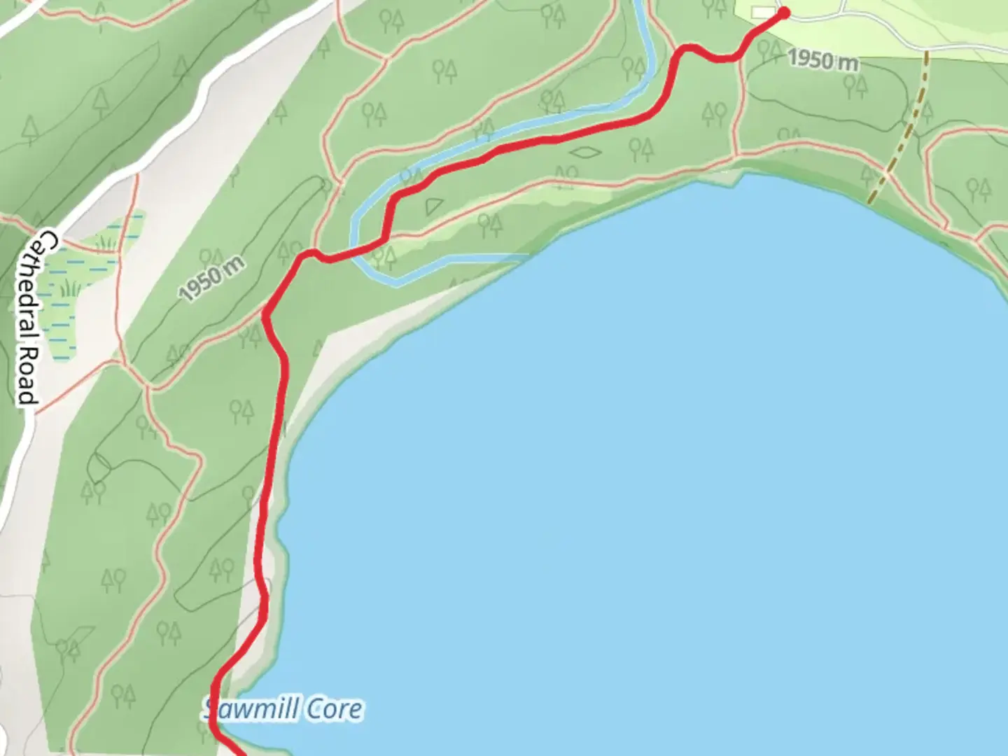 An image depicting the trail Moraine Trail to Sawmill Core and its surrounding area.