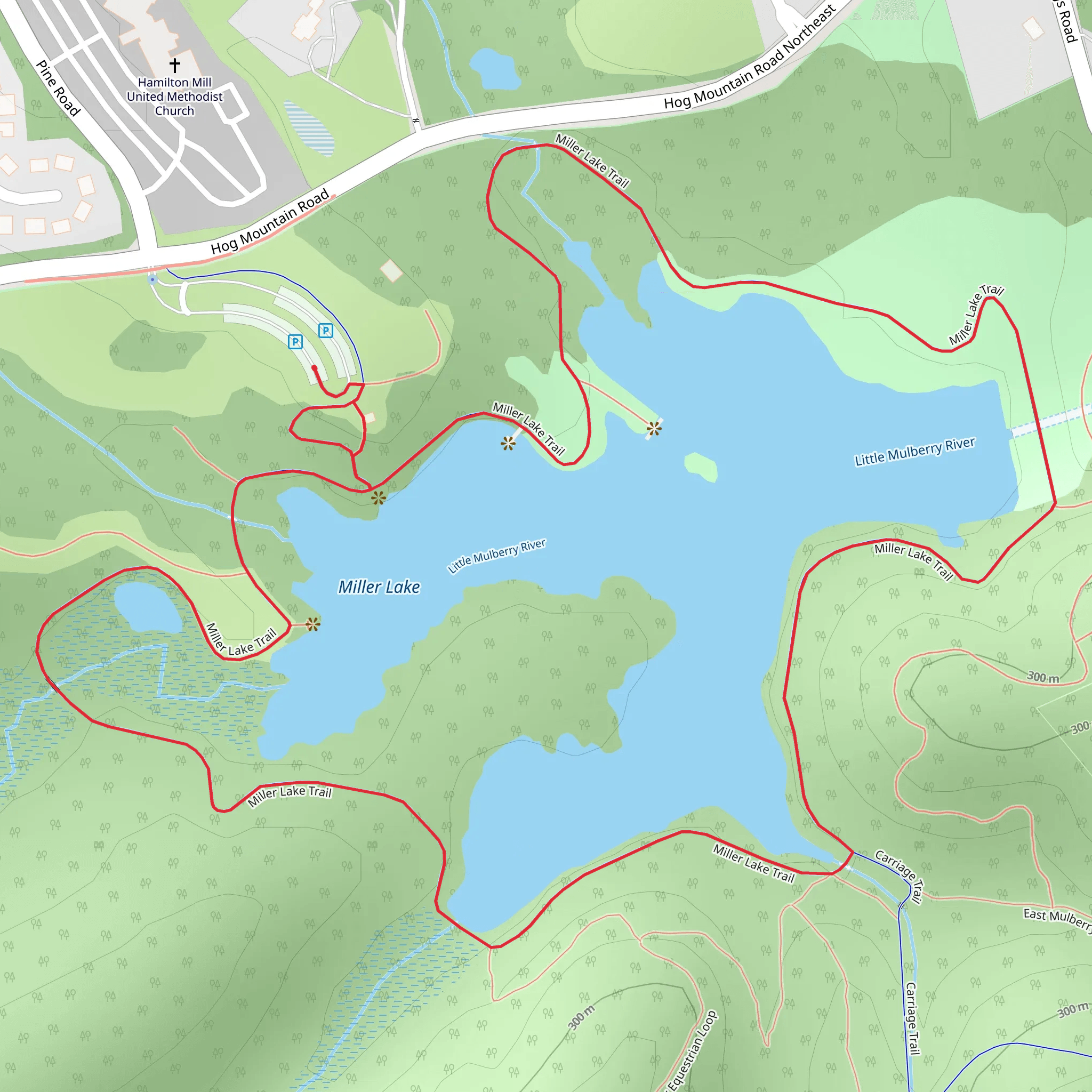 Miller Lake Trail from Hog Mountain Road mobile static map