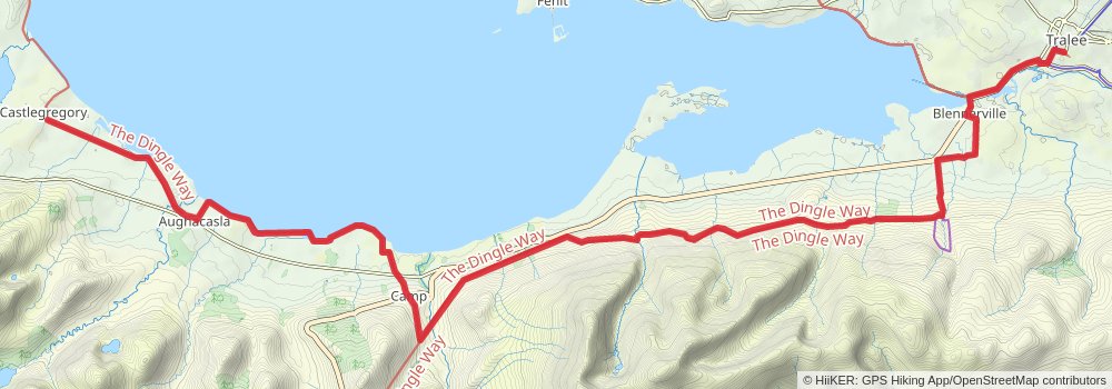 Dingle Way stage 8 Map