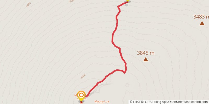 Mauna Loa Summit via Observatory Trail stage 2 Map
