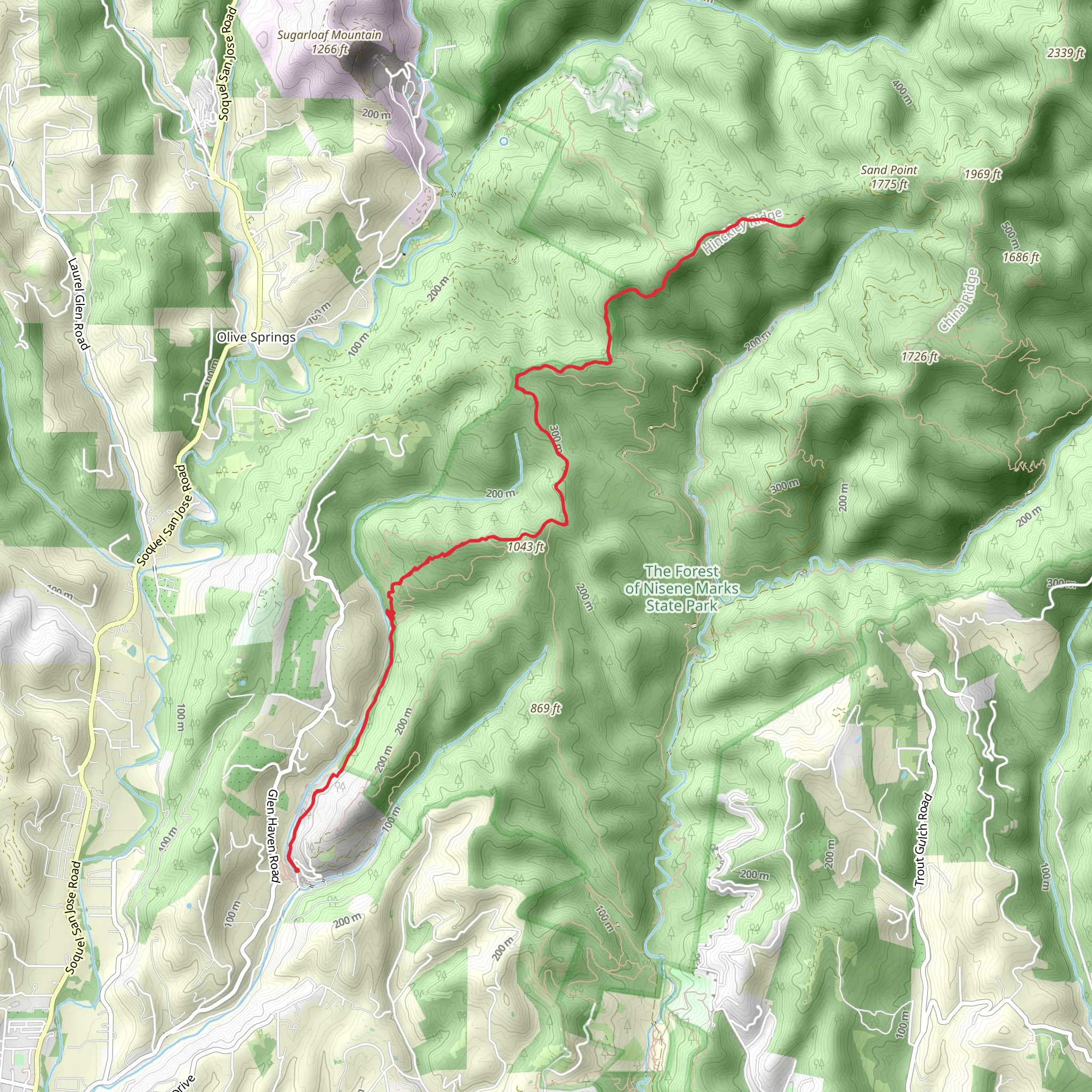 6 Mile and West Ridge Trail mobile static map
