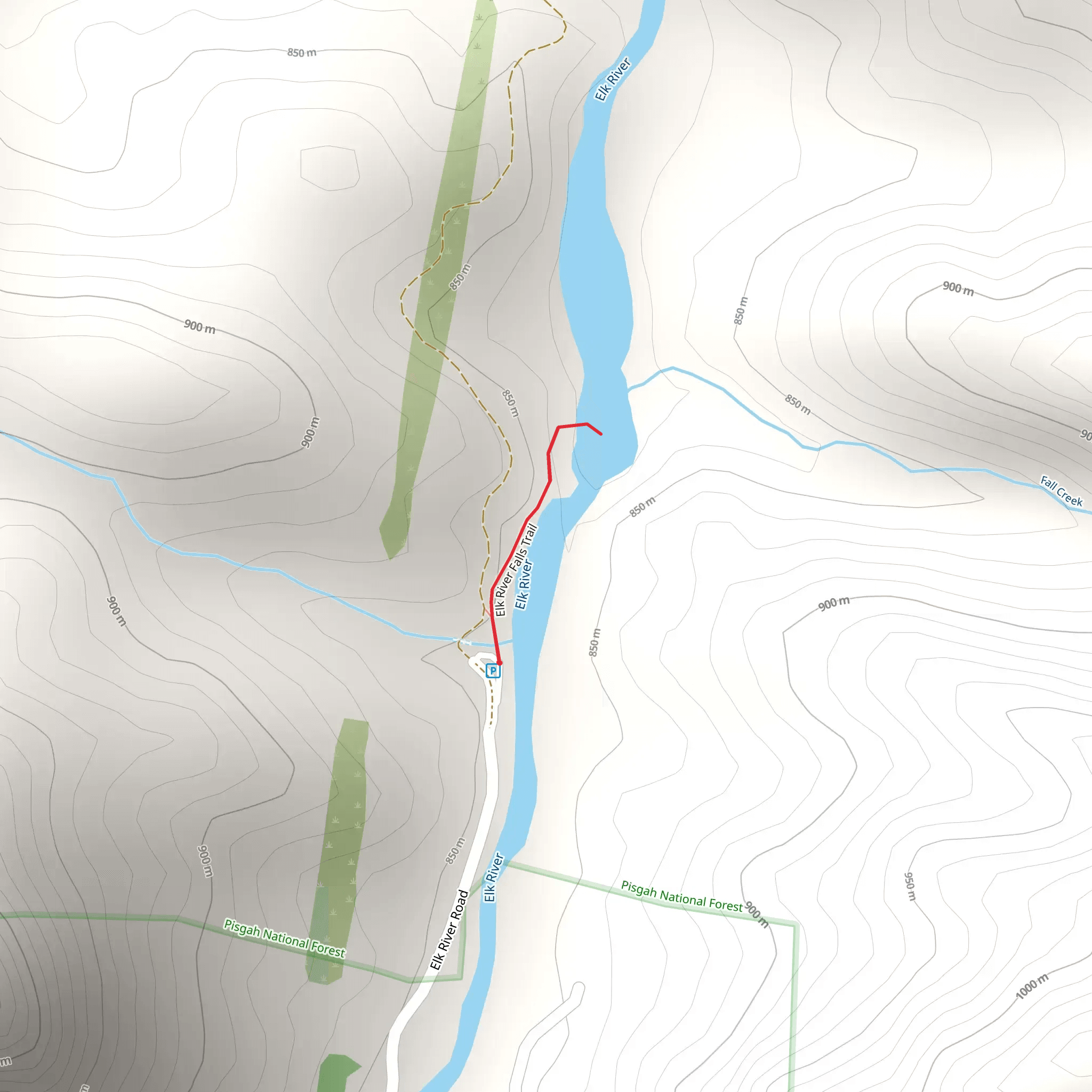 Elk River Falls Trail mobile static map