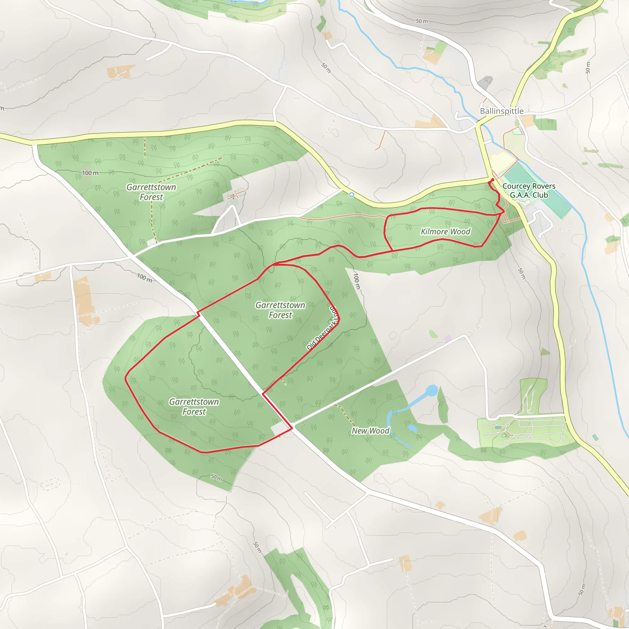 Garrettstown - Old Deerpark Loop mobile static map