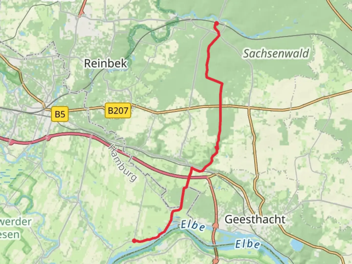 An image depicting the trail Altengamme to Friedrichsruh Walk and its surrounding area.