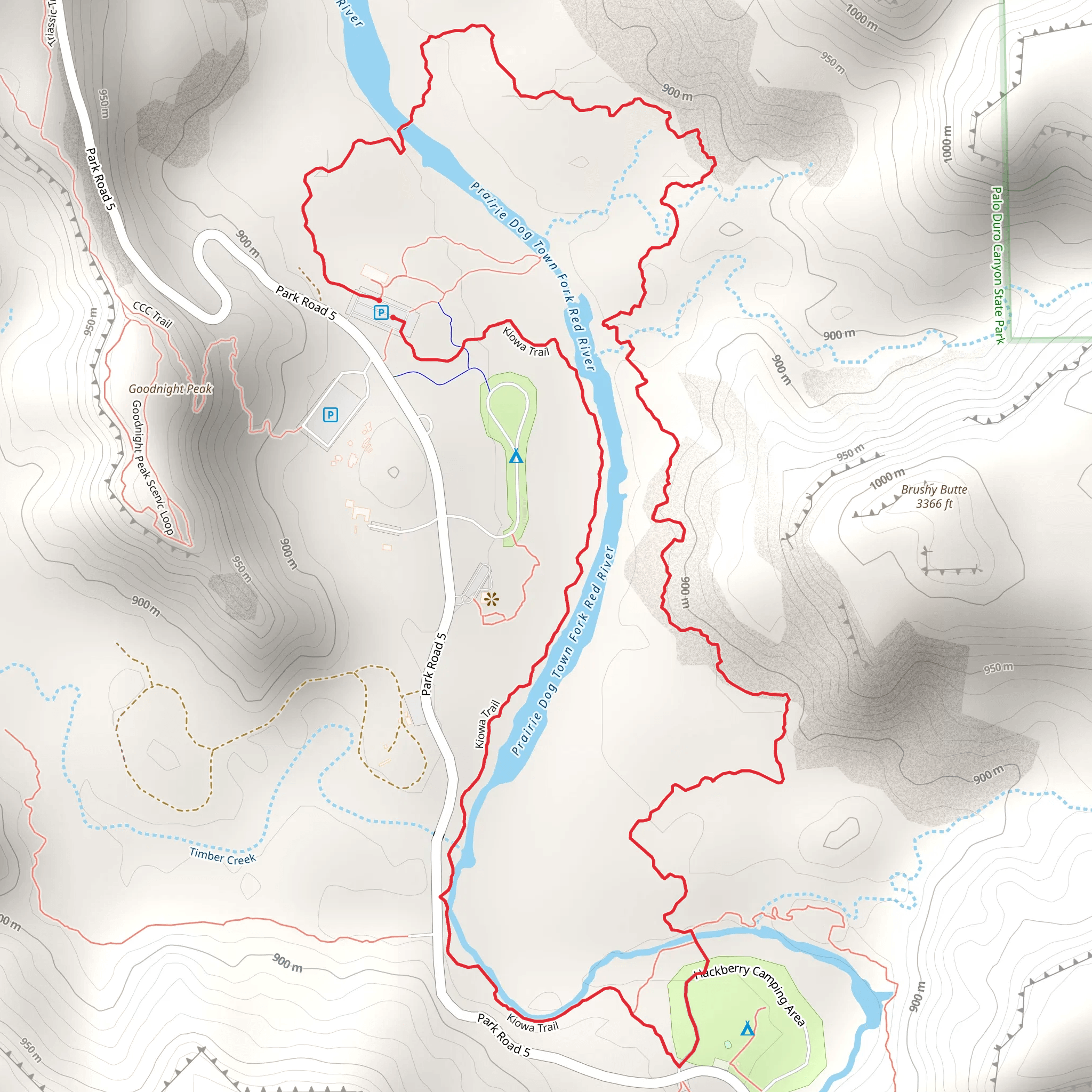 Kiowa Trail Loop mobile static map