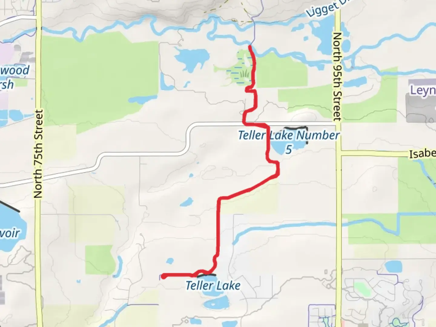 An image depicting the trail East Boulder - Teller Farm and White Rocks Trail and its surrounding area.