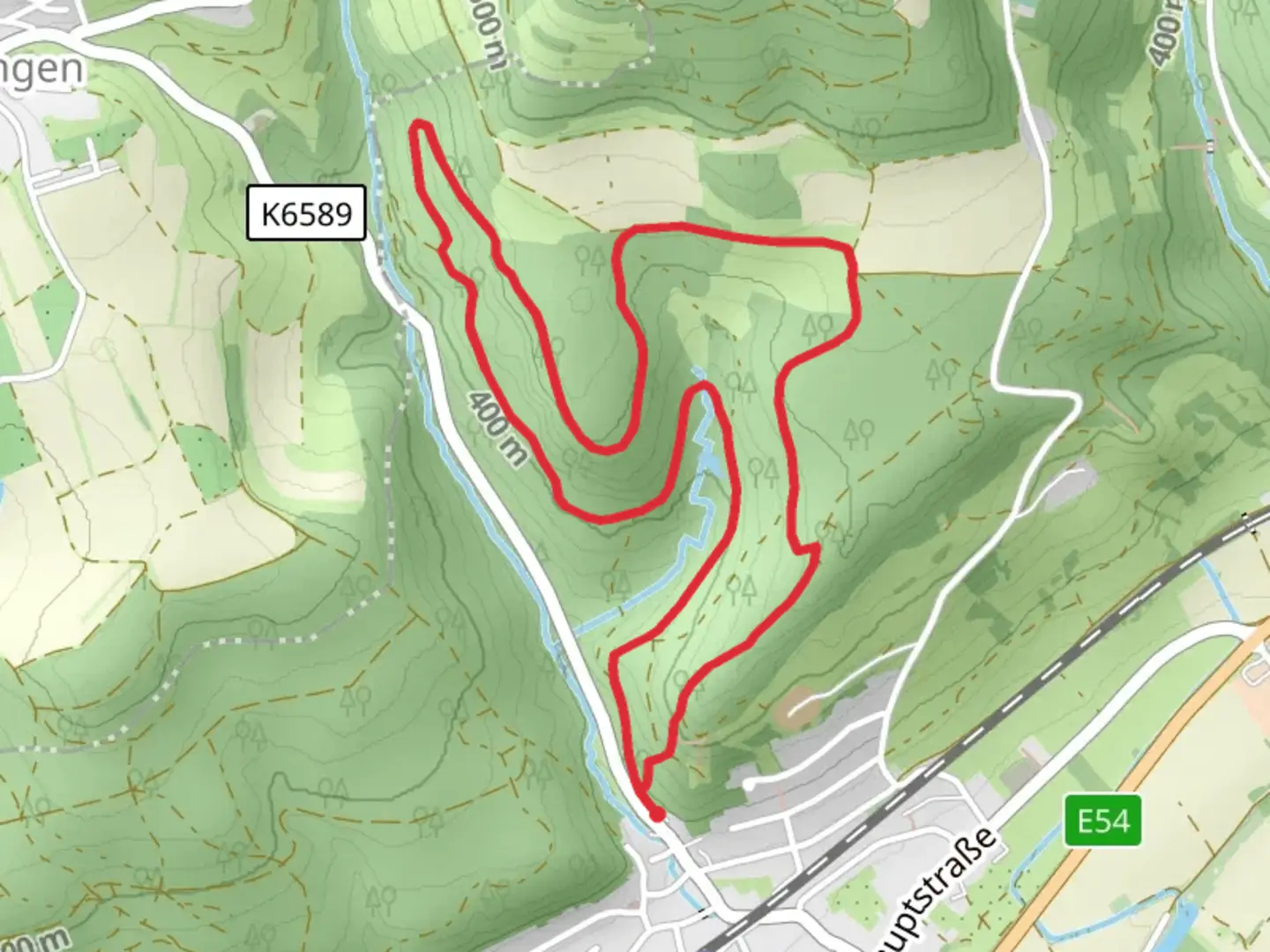 An image depicting the trail Rüttebuck Route Loop and its surrounding area.