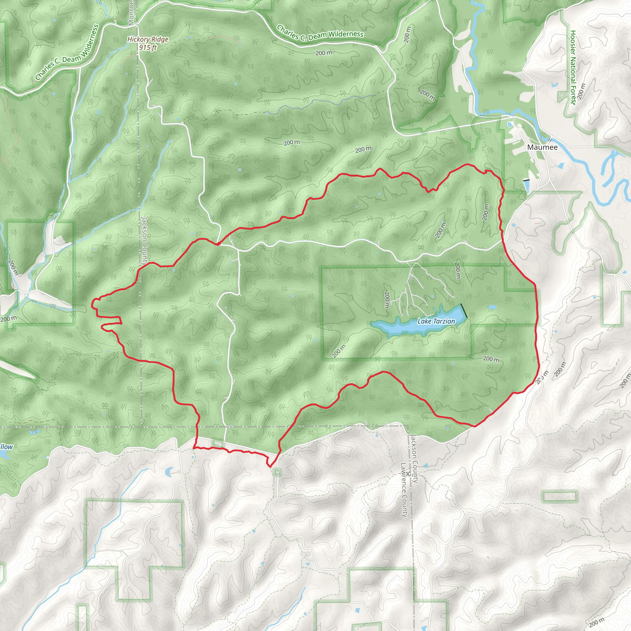 Hickory Ridge Loop Trail mobile static map