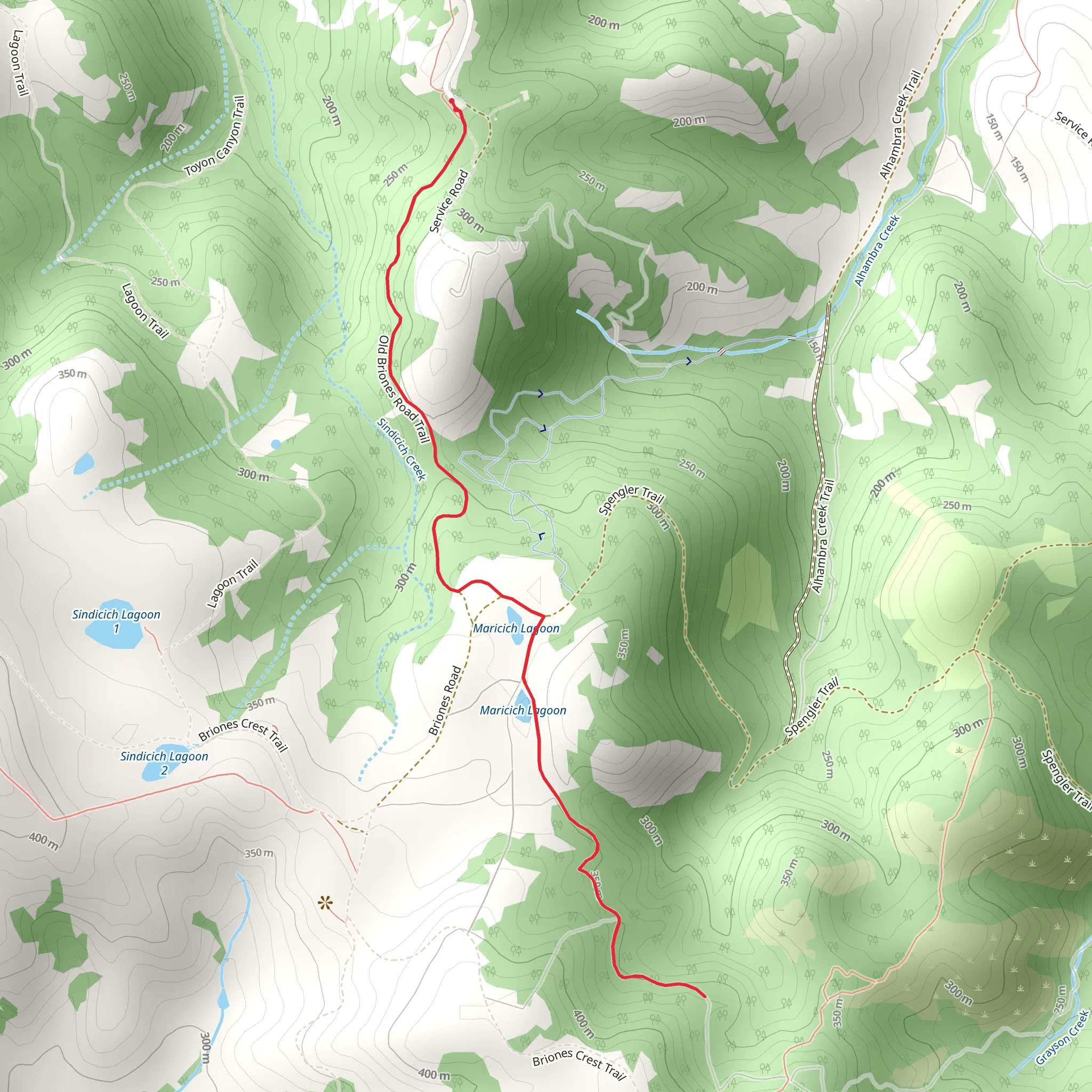 Maricich Lagoon via Old Briones Road Trail mobile static map