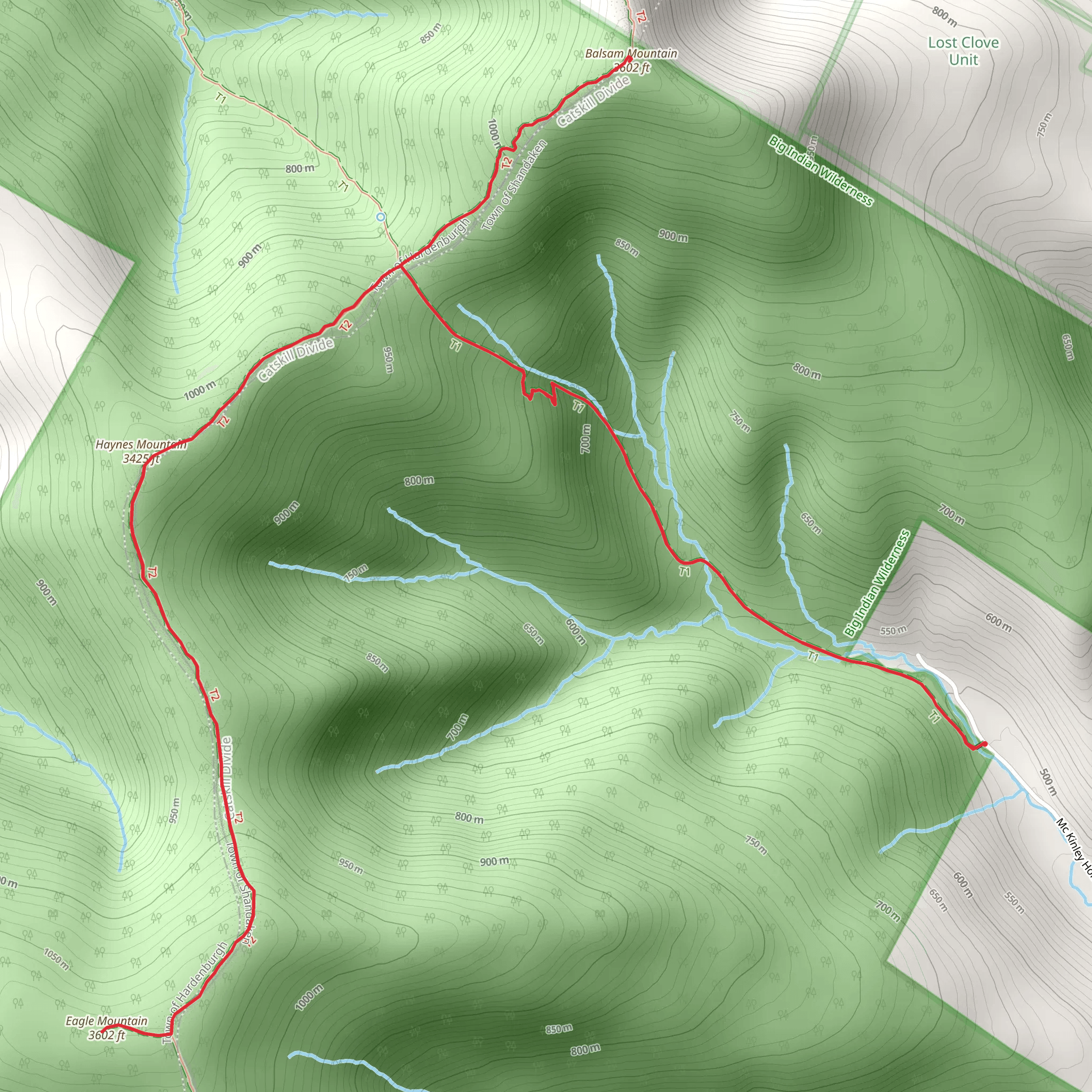 Haynes Mountain and Balsam Mountain from Mc Kinley Hollow Road mobile static map