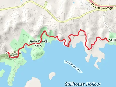 Stillhouse Hollow Lake South Shore walk from Lana Peak