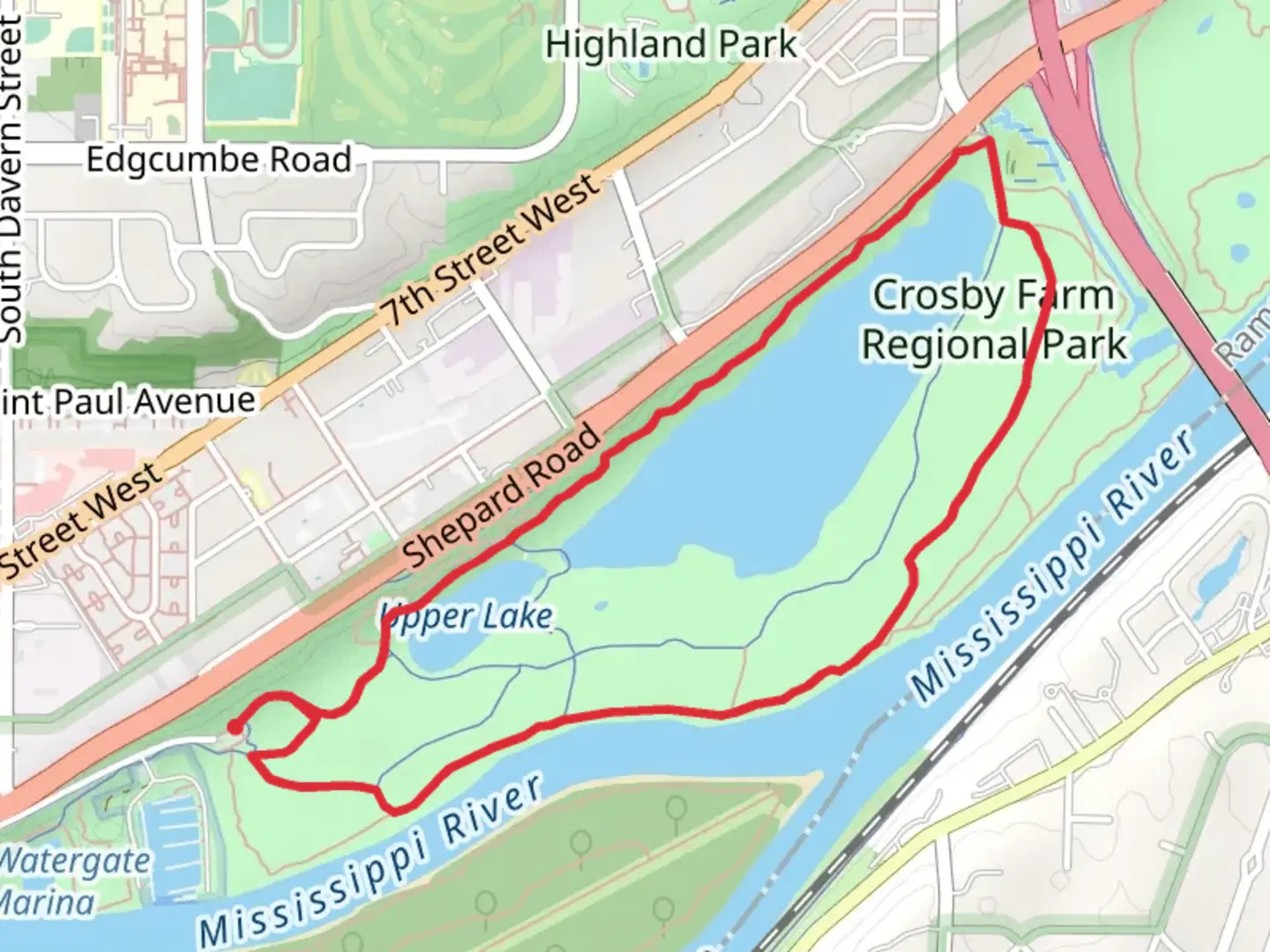 An image depicting the trail Crosby Lake Loop and its surrounding area.