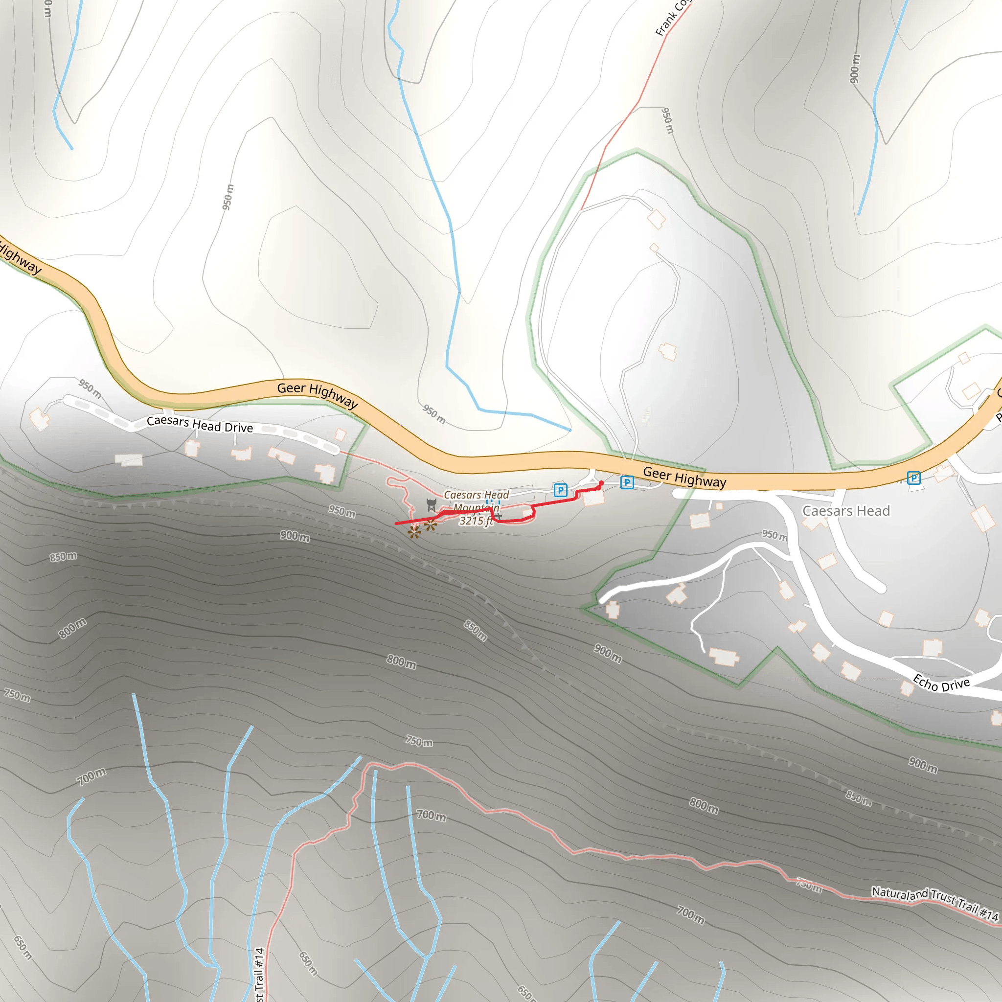 Caesars Head Mountain mobile static map