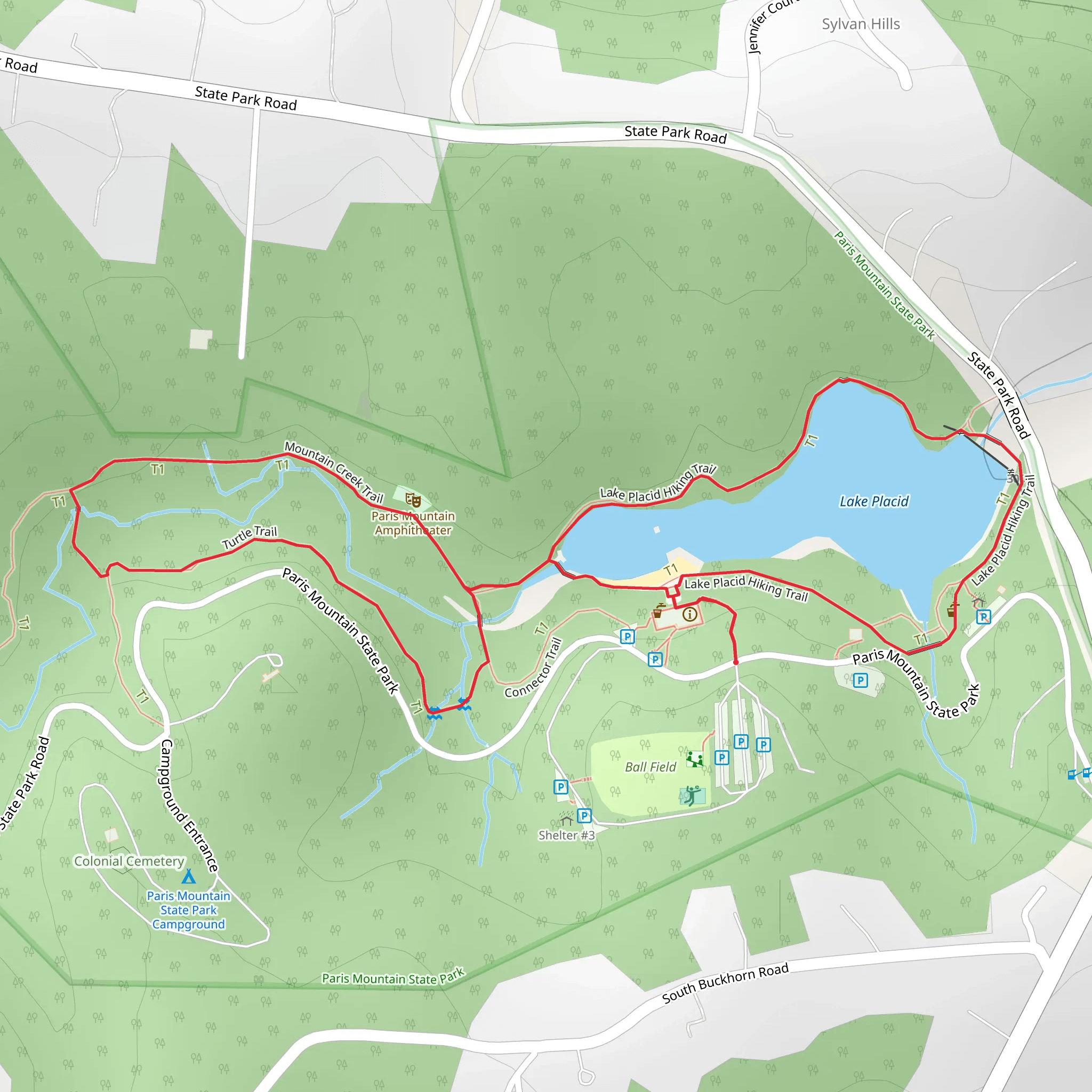 Lake Placid and Turtle Loop Trail mobile static map
