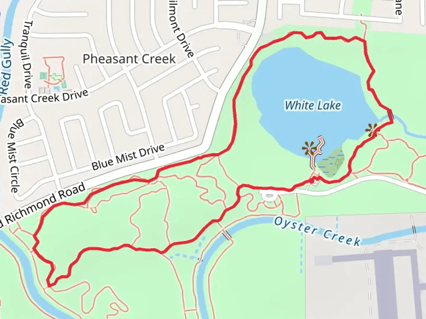 An image depicting the trail White Lake, Piney and Oyster Creek Loop Trail and its surrounding area.