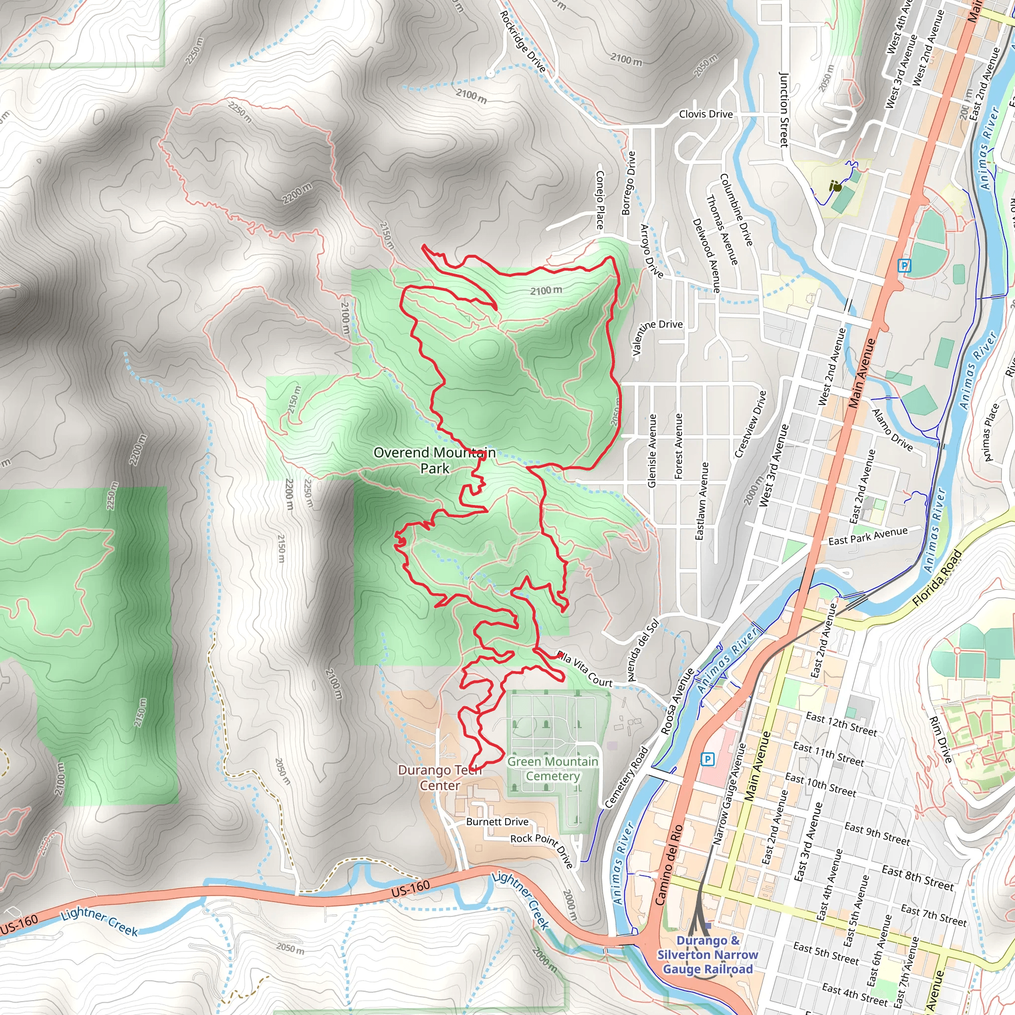 Crestview Trail, Star Wars Trail and Ella Vita Trail Loop mobile static map