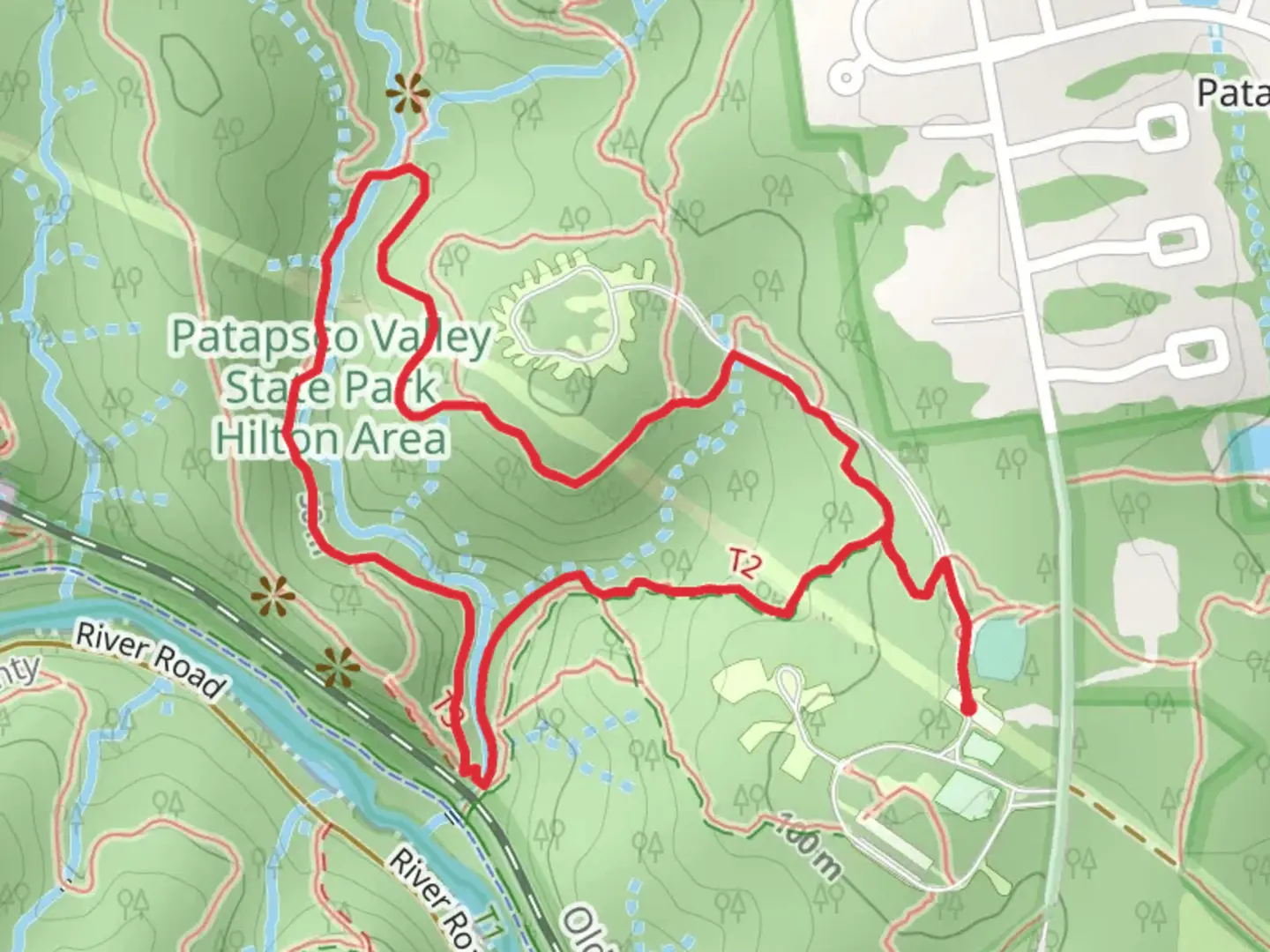 An image depicting the trail Forest Glen and Sawmill Branch Loop Trail and its surrounding area.