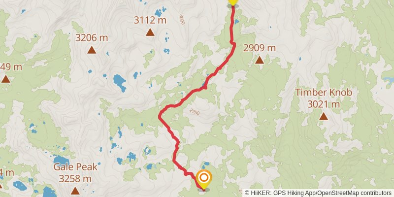 Post Peak via Theodore Solomons Trail stage 2 Map