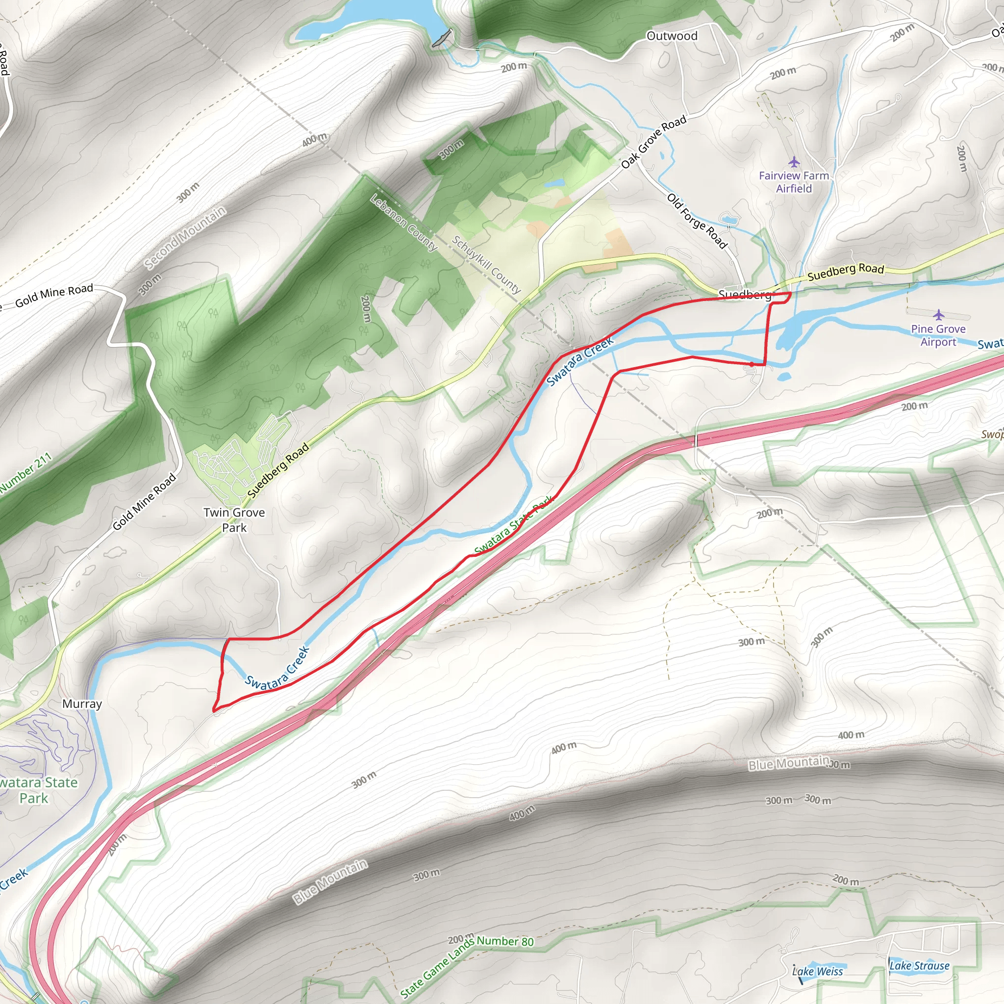 Suedberg - Swatara Creek Loop Trail mobile static map