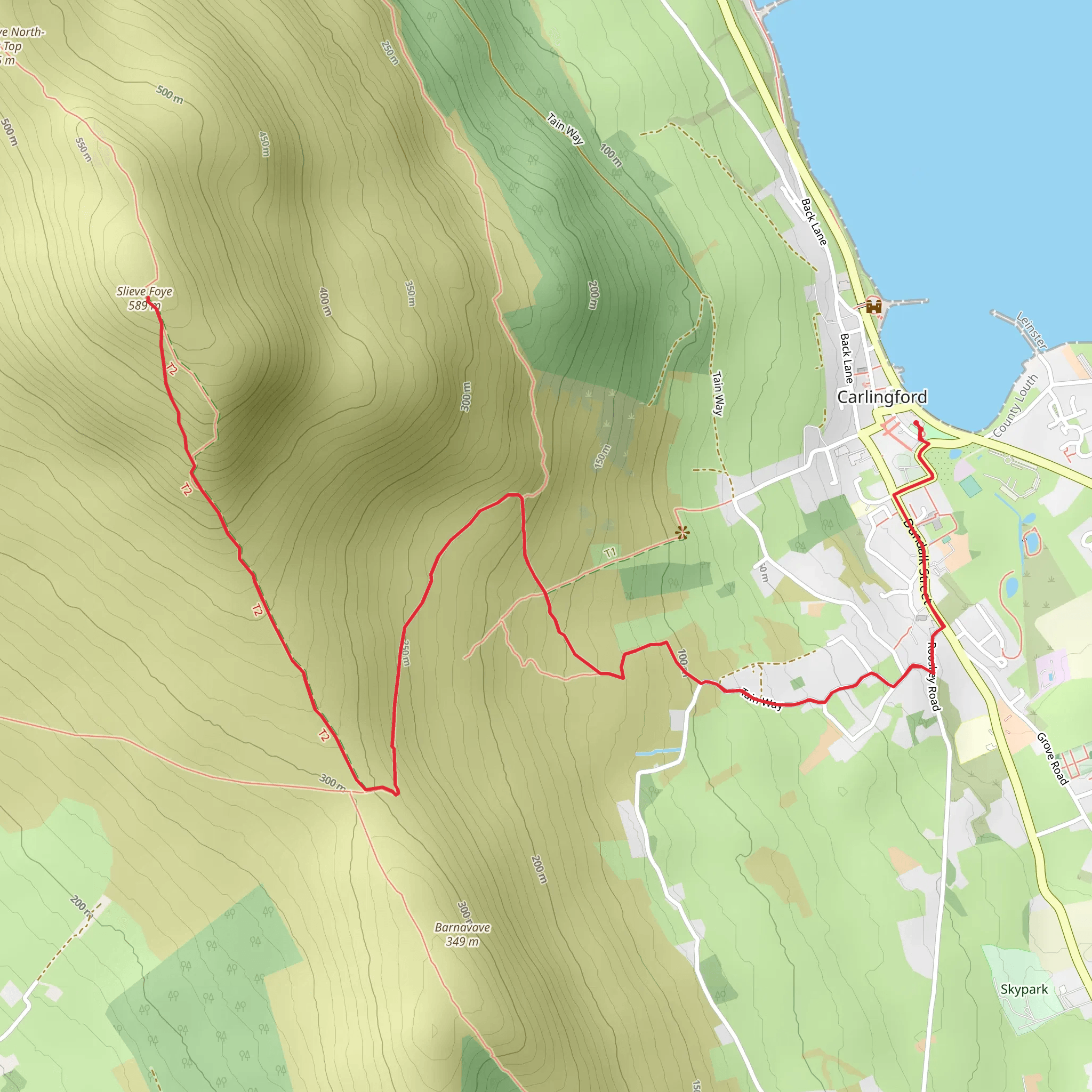 Slieve Foye Trail mobile static map
