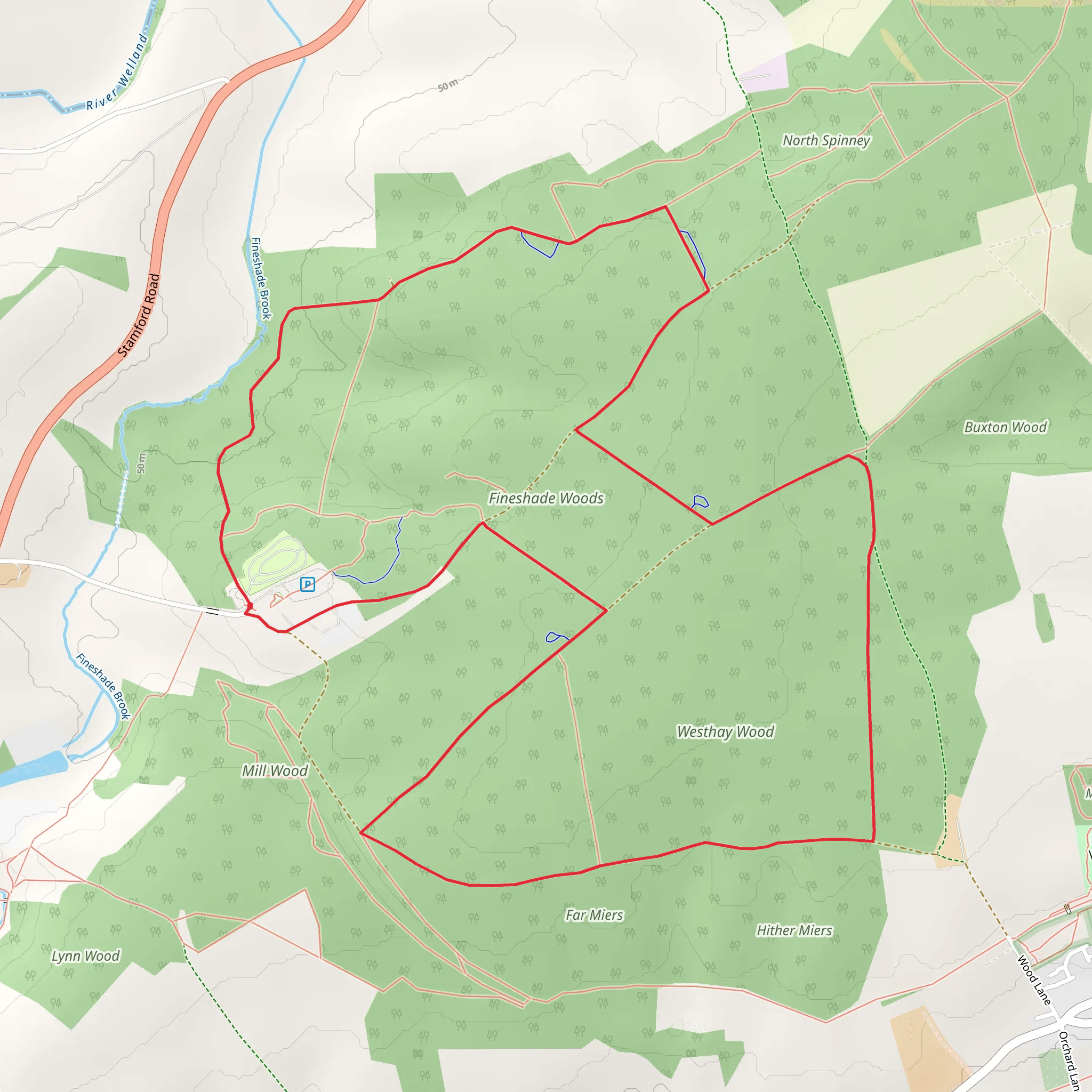 Fineshade Woods mobile static map