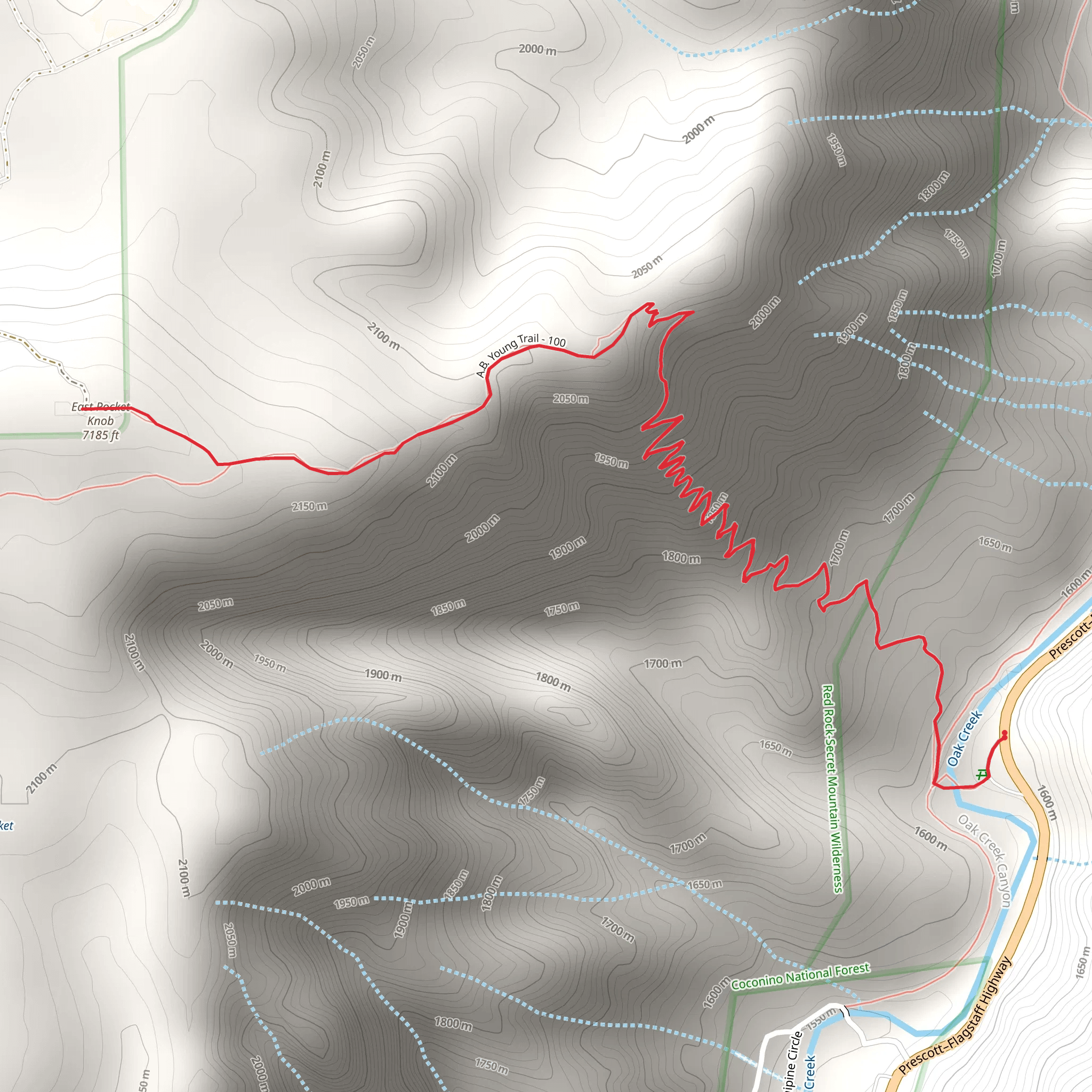 East Pocket Knob via AB Young Trail mobile static map