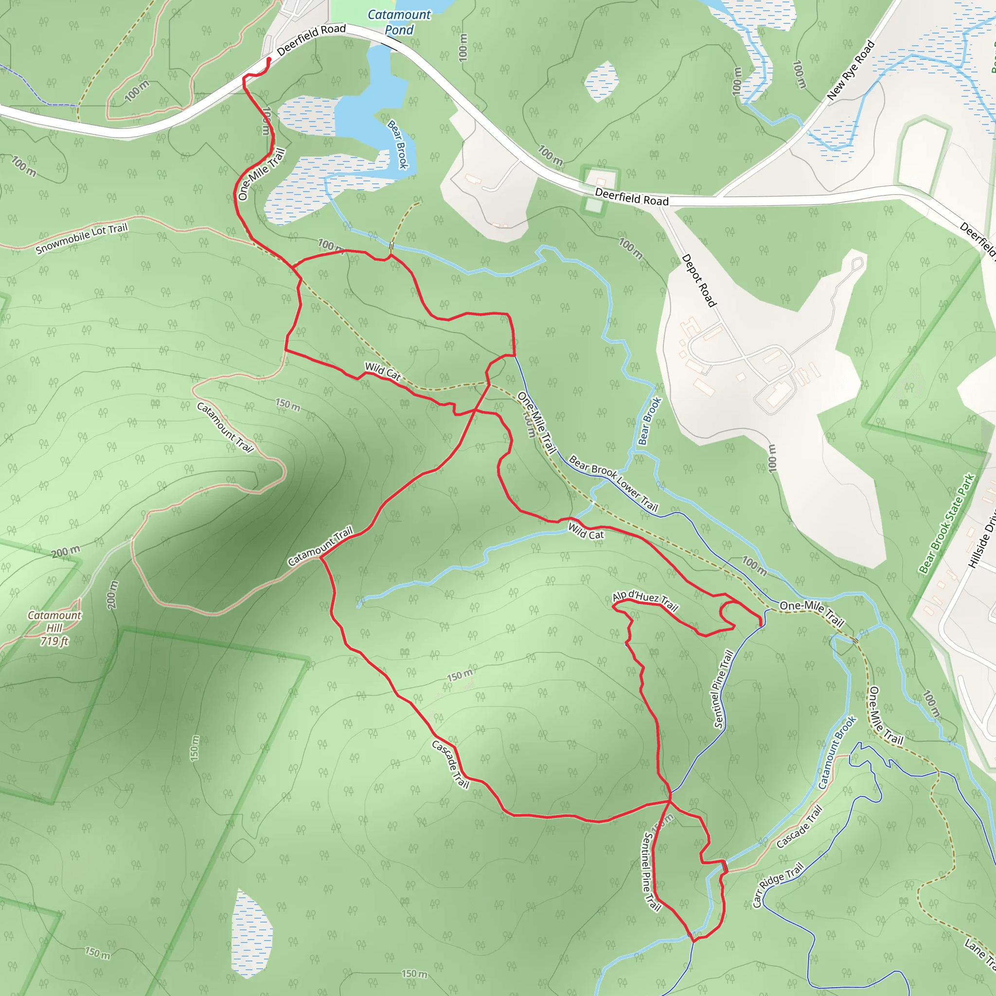 Bear Brook Loop from Deerfield Road mobile static map