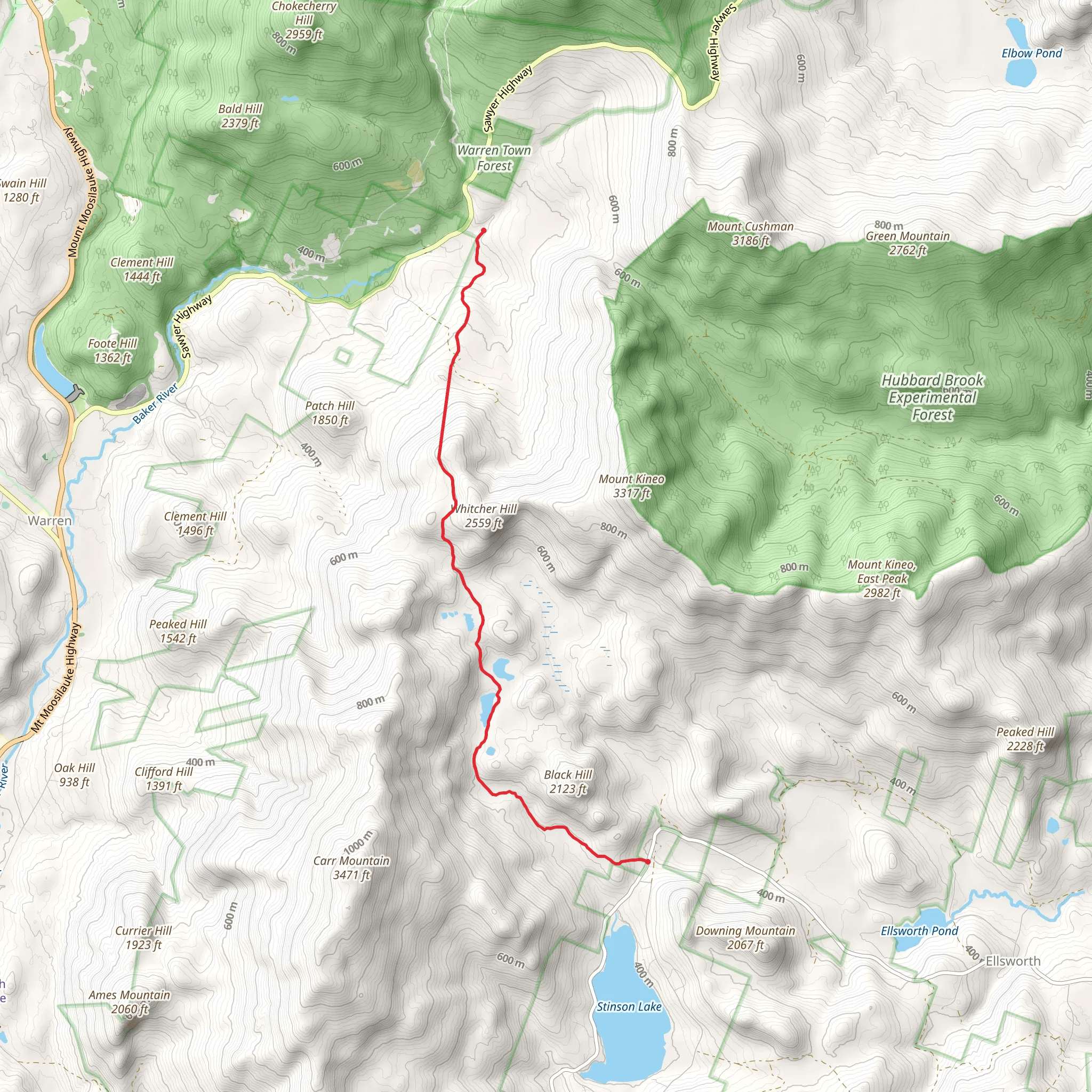 Three Ponds Trail mobile static map