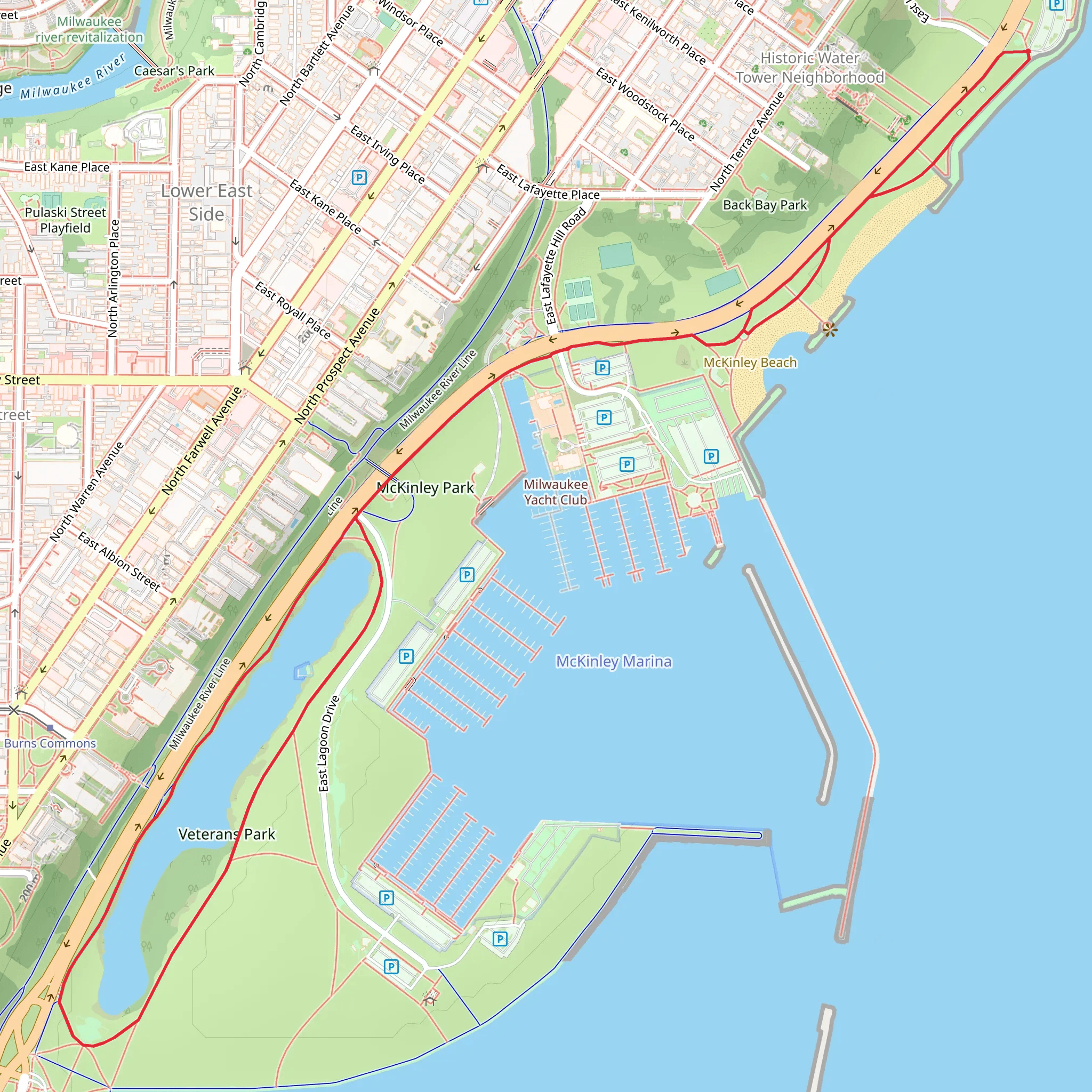 Veterans Park Lagoon Loop mobile static map