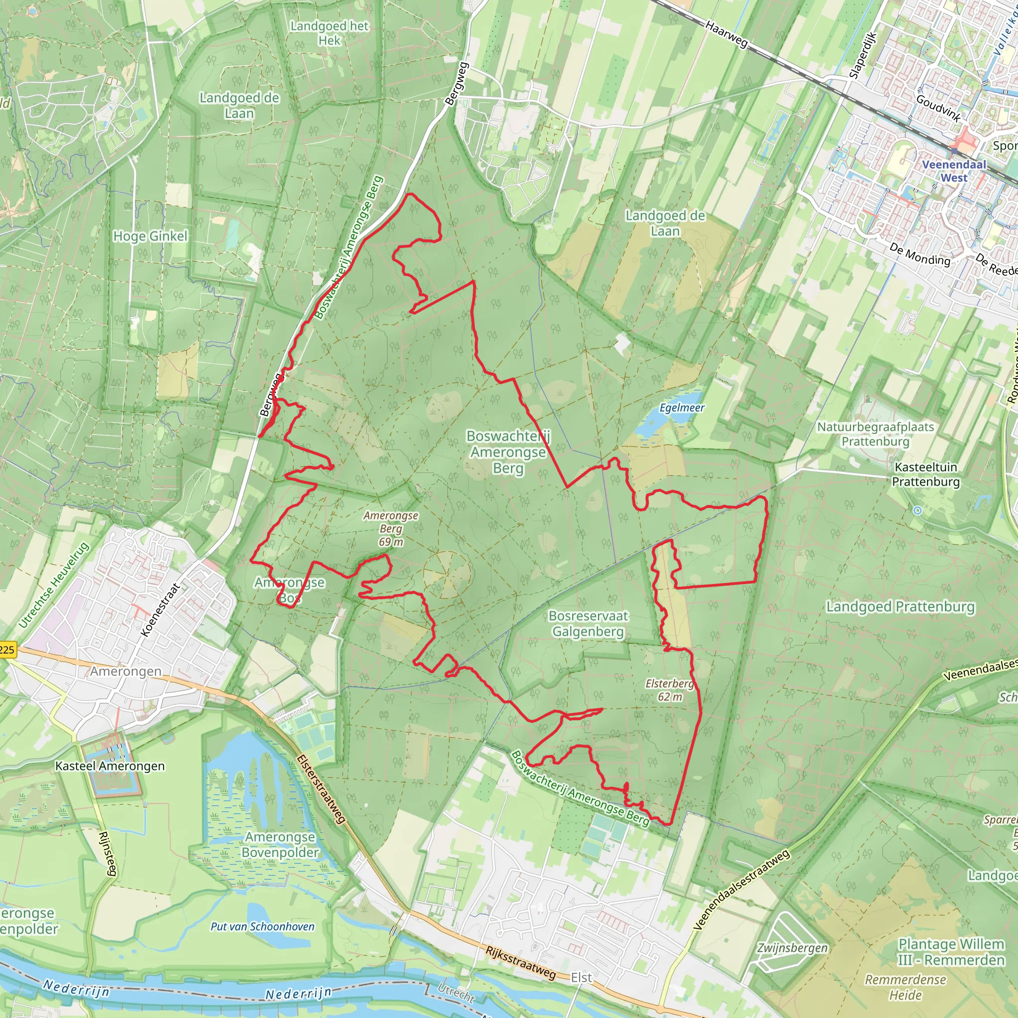 Amerongse berg, Galgenberg and Princeveld Loop mobile static map