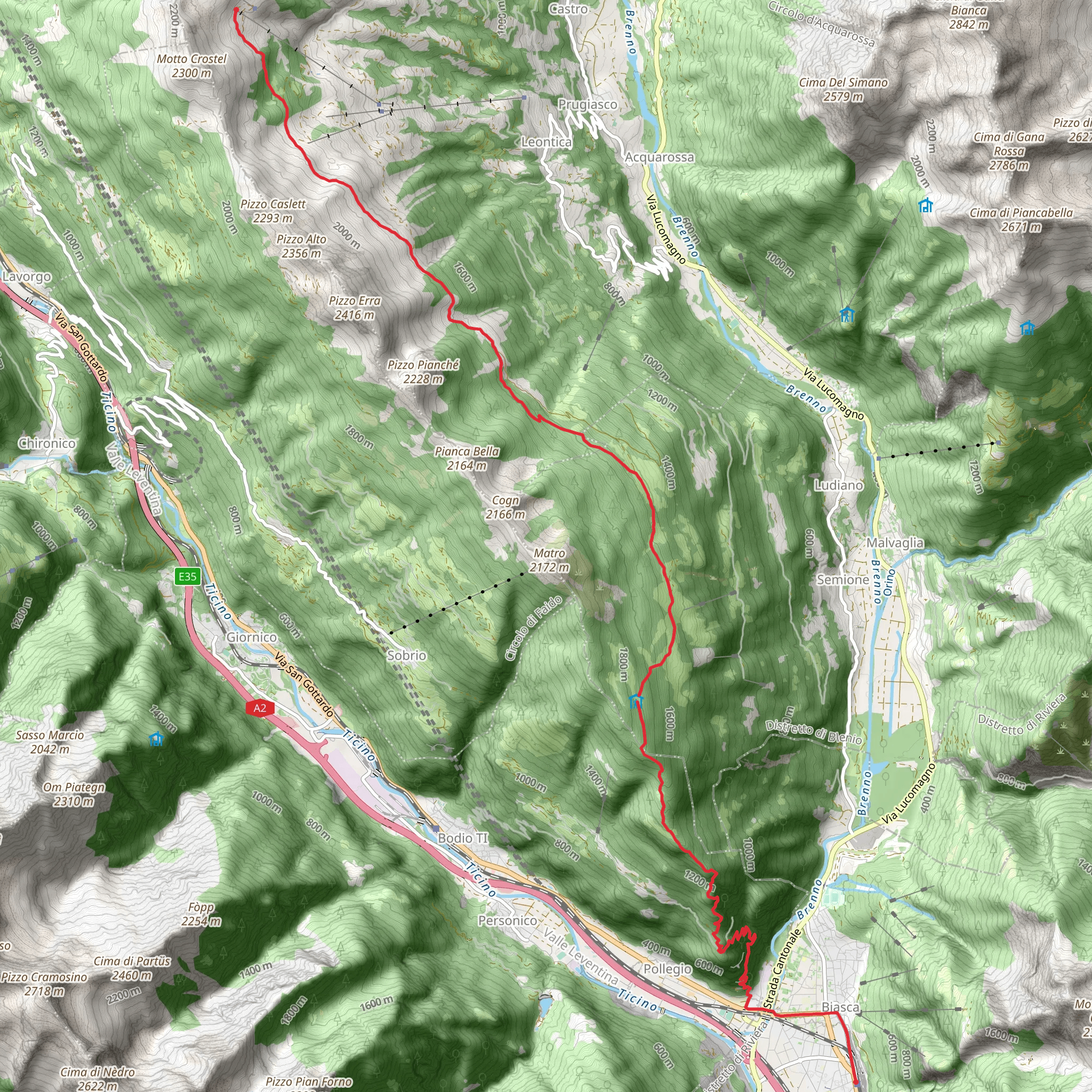 Blenio Valley Trail mobile static map