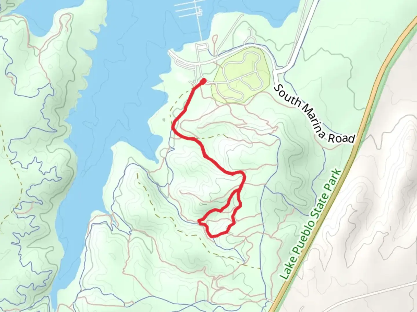 An image depicting the trail Hooters Canyon, Pinball and Rollercoaster Loop and its surrounding area.