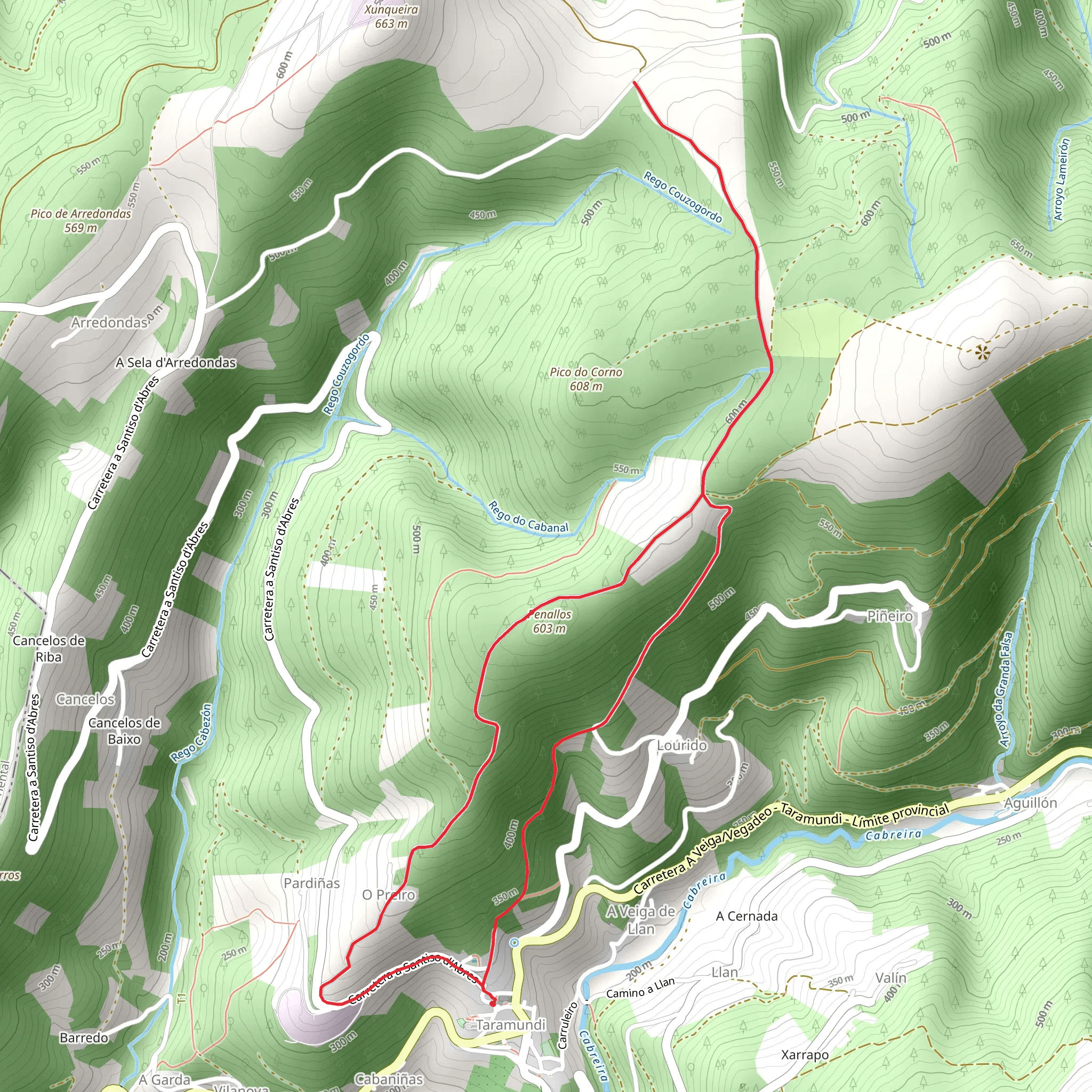 Sierra de Eiroa Route mobile static map