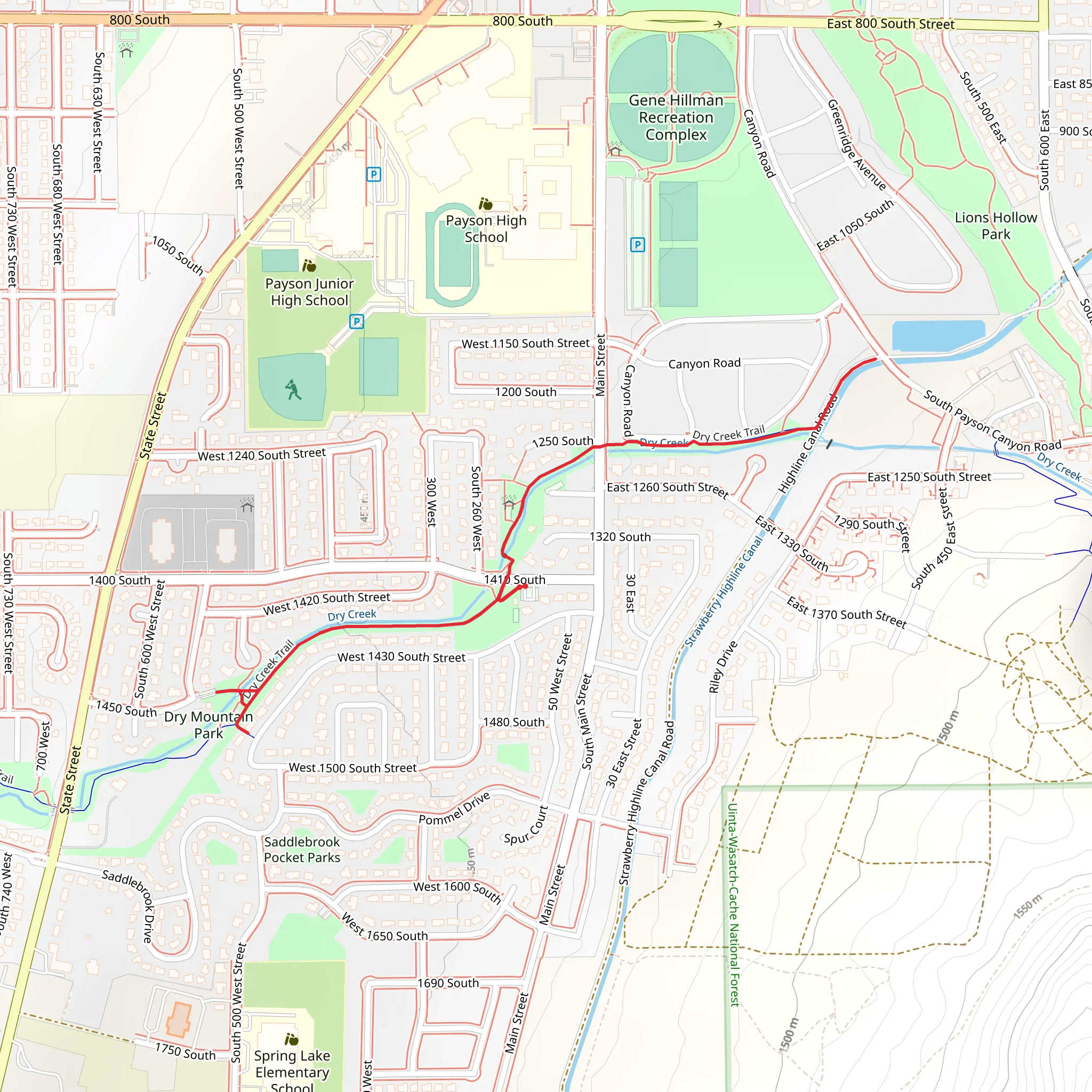 Dry Creek Trail mobile static map