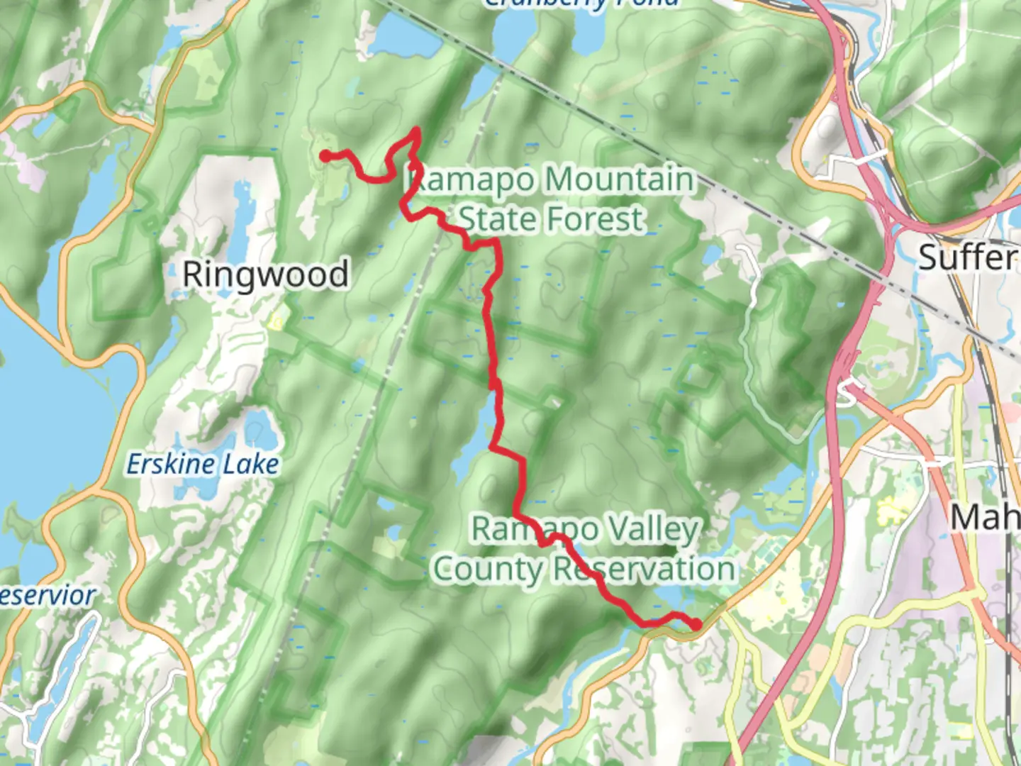 An image depicting the trail Mount Defiance, Glasmere Ponds, Bear Swamp Lake and River Trail and its surrounding area.