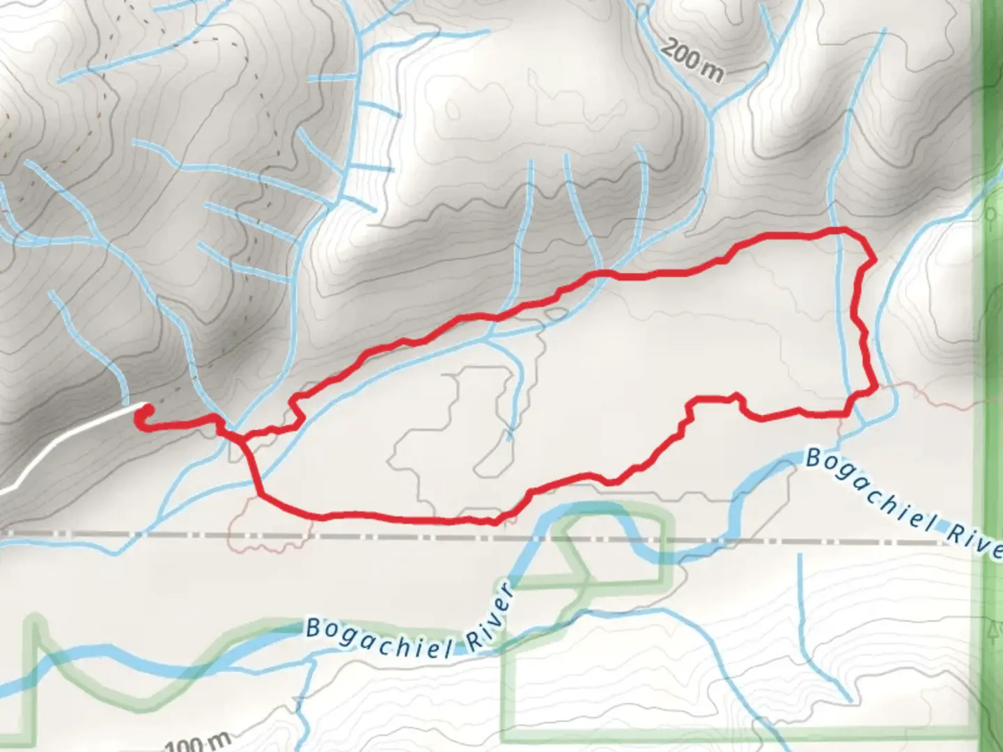 An image depicting the trail Bogachiel Rain Forest Trail and Ira Spring Wetland Trail and its surrounding area.